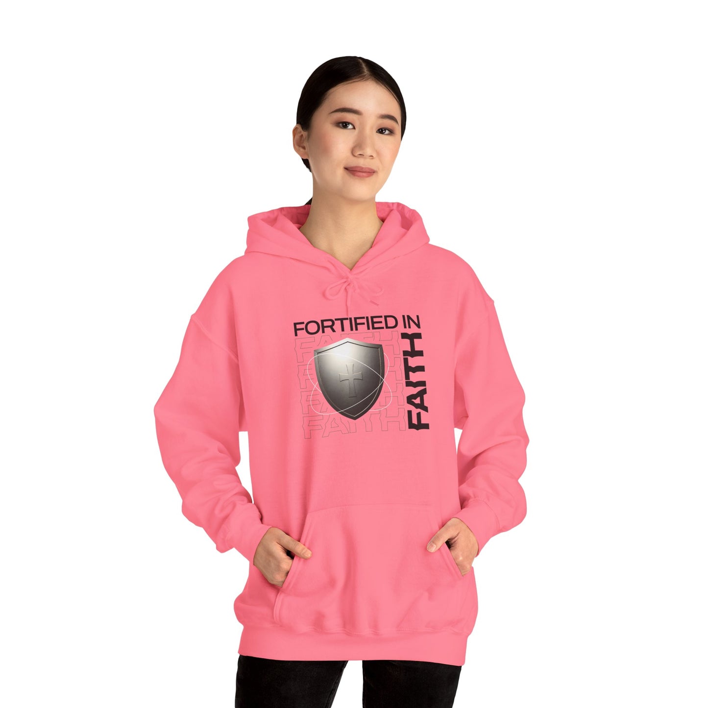 "Fortified In Faith " Unisex Heavy Blend™ Hoodies - The Shield of Light