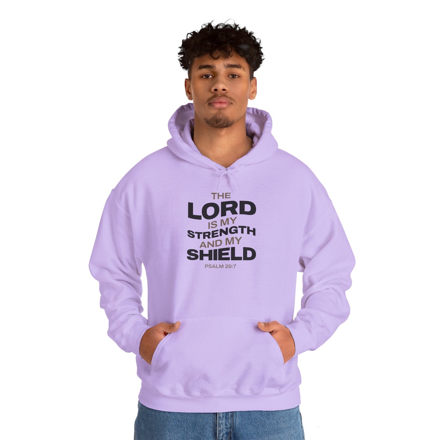 "The Lord Is My Strength and My Shield Psalm 28:7" Unisex Heavy Blend™ Hoodies - The Shield of Light