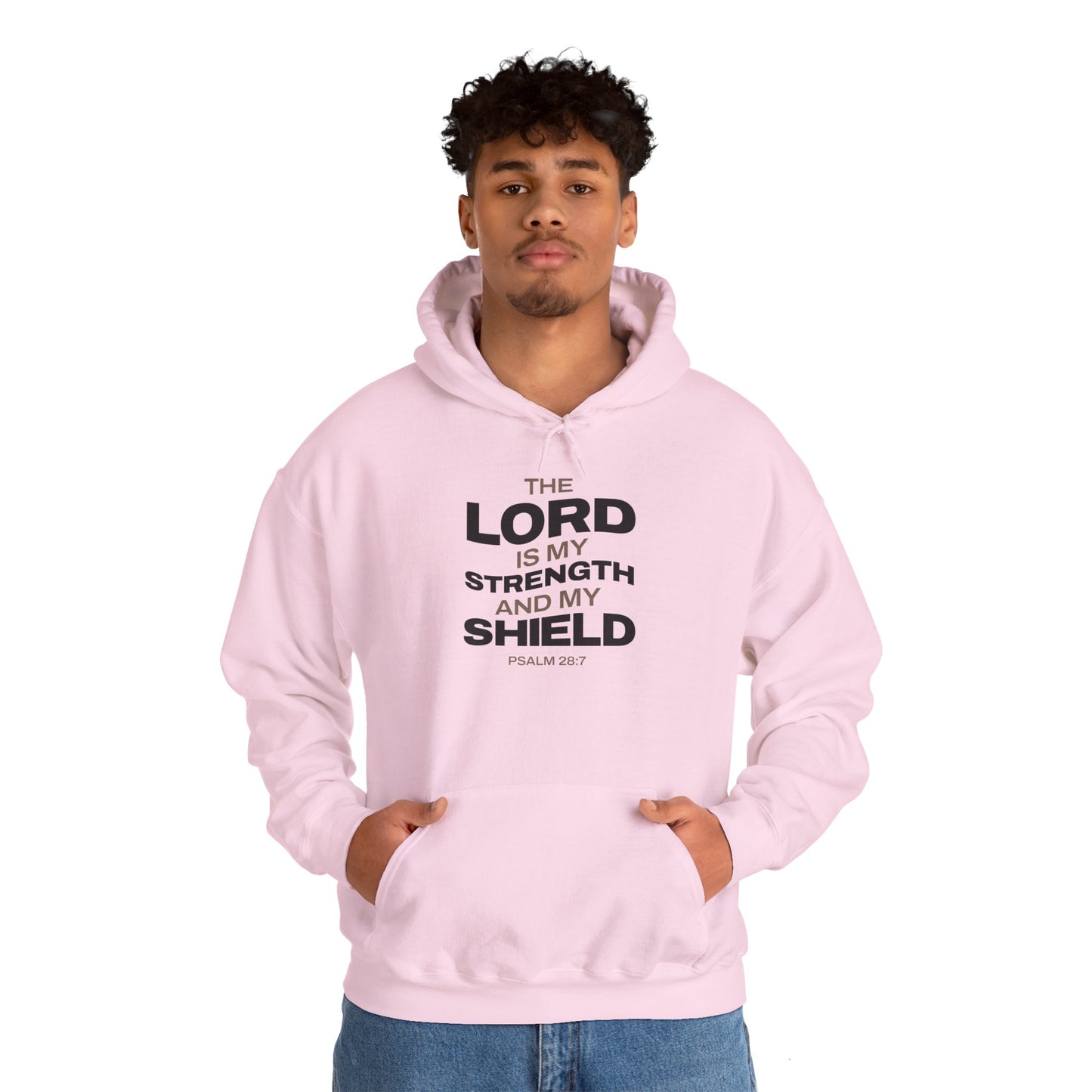 "The Lord Is My Strength and My Shield Psalm 28:7" Unisex Heavy Blend™ Hoodies - The Shield of Light