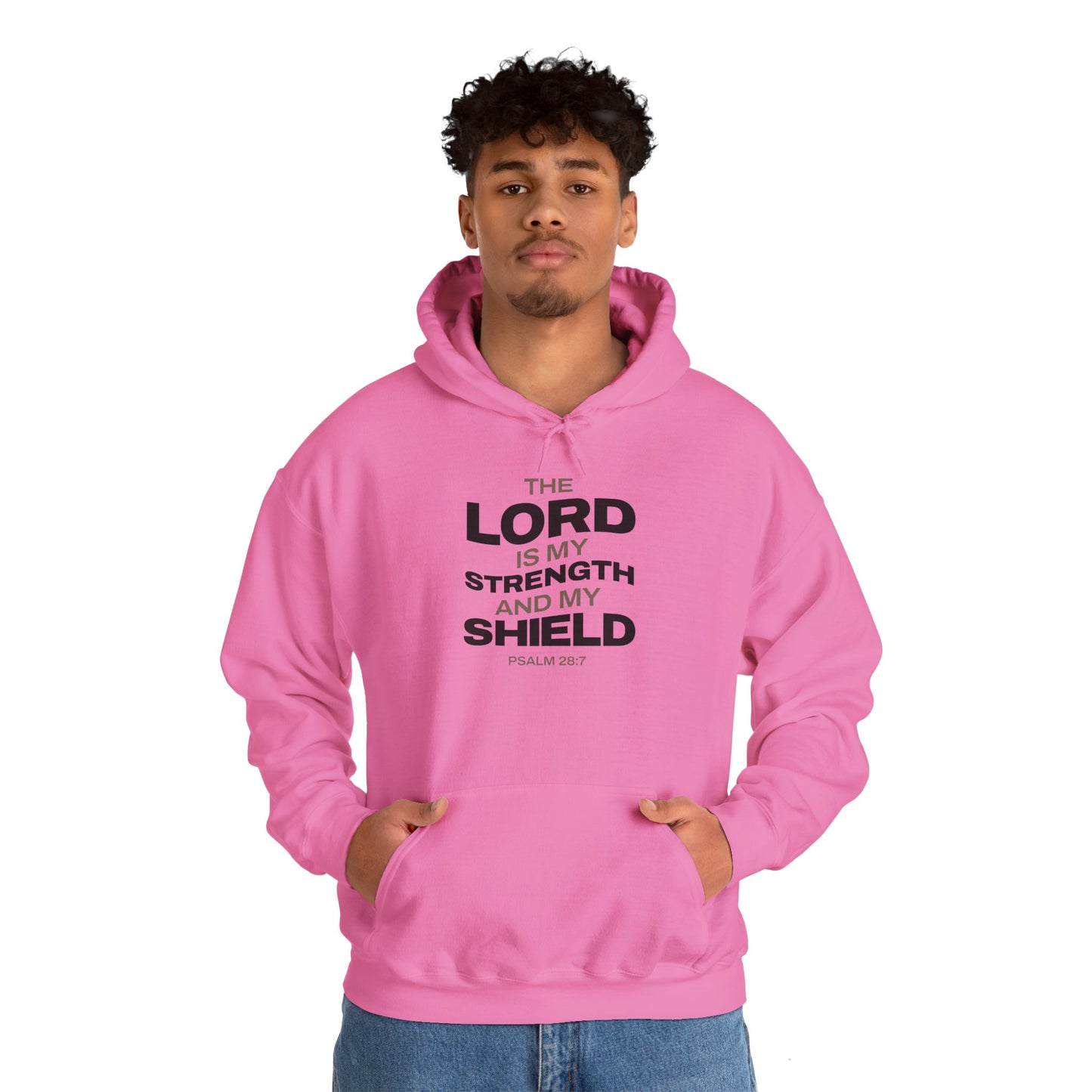 "The Lord Is My Strength and My Shield Psalm 28:7" Unisex Heavy Blend™ Hoodies - The Shield of Light