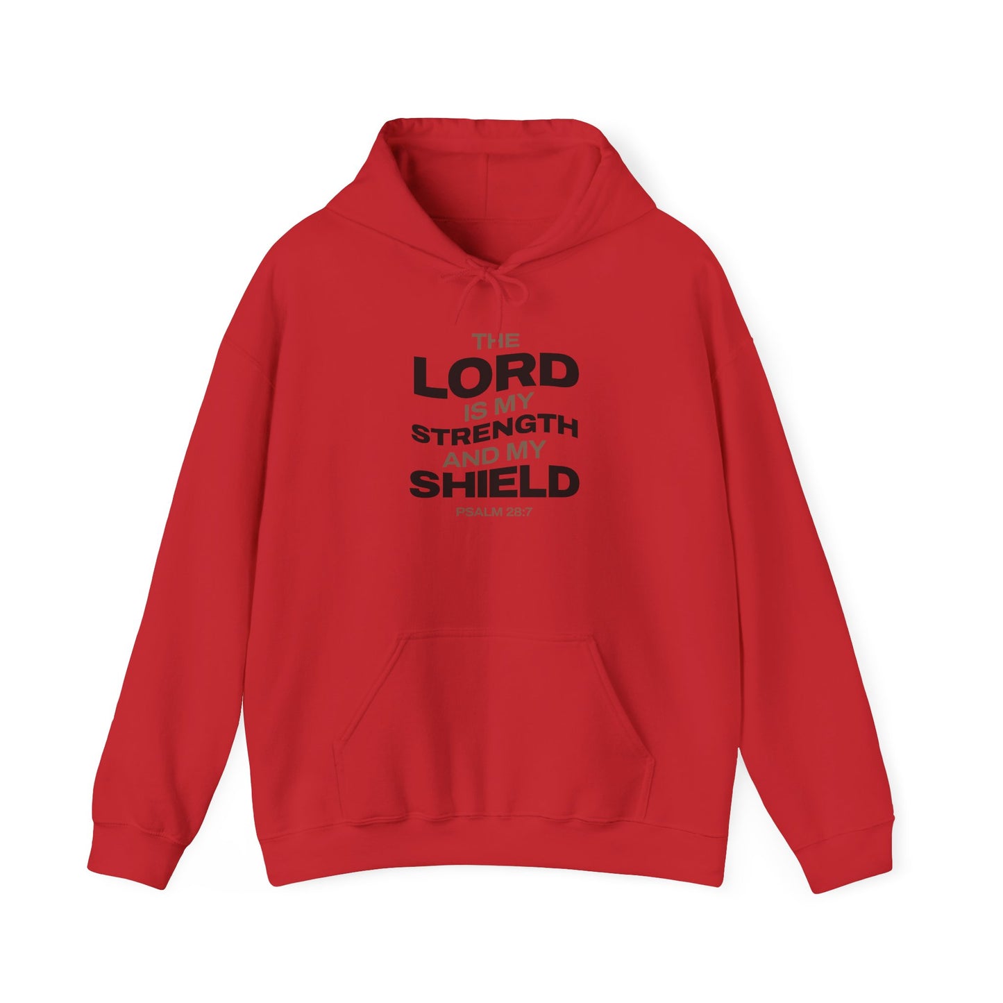 "The Lord Is My Strength and My Shield Psalm 28:7" Unisex Heavy Blend™ Hoodies - The Shield of Light