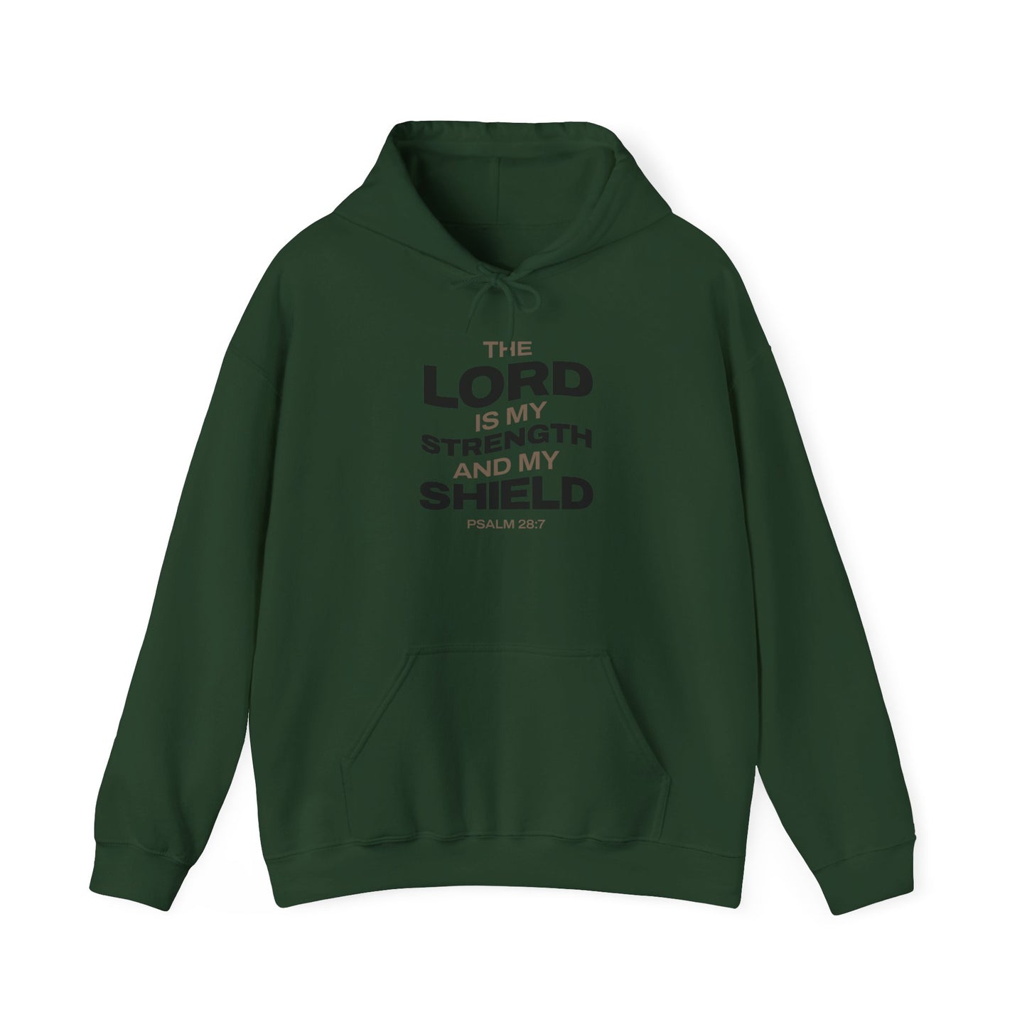 "The Lord Is My Strength and My Shield Psalm 28:7" Unisex Heavy Blend™ Hoodies - The Shield of Light