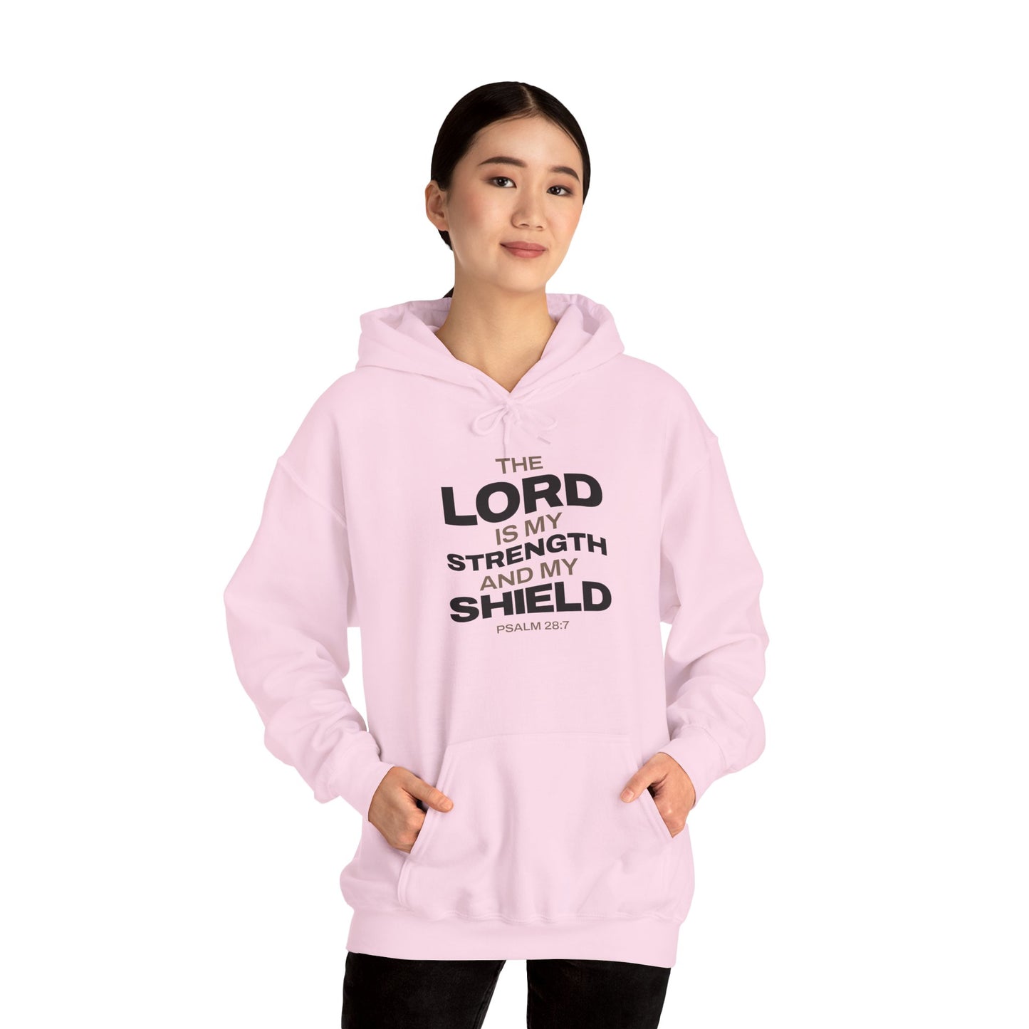 "The Lord Is My Strength and My Shield Psalm 28:7" Unisex Heavy Blend™ Hoodies - The Shield of Light