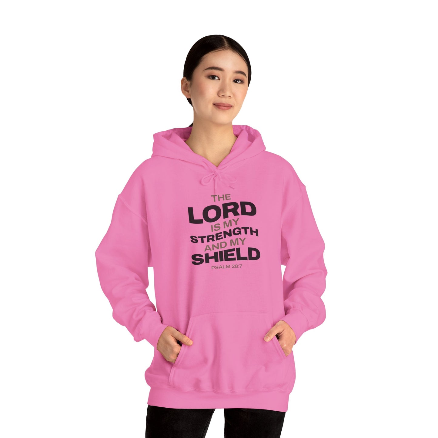 "The Lord Is My Strength and My Shield Psalm 28:7" Unisex Heavy Blend™ Hoodies - The Shield of Light