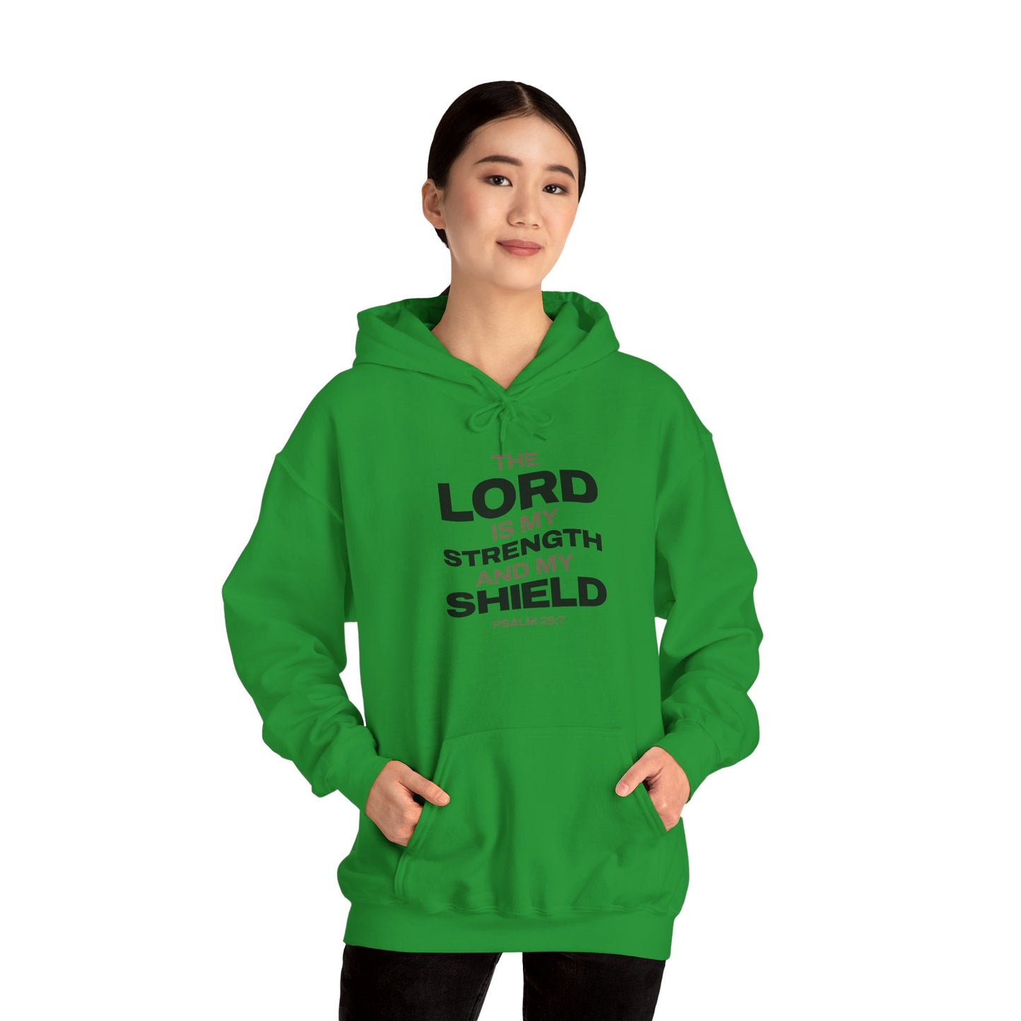"The Lord Is My Strength and My Shield Psalm 28:7" Unisex Heavy Blend™ Hoodies - The Shield of Light