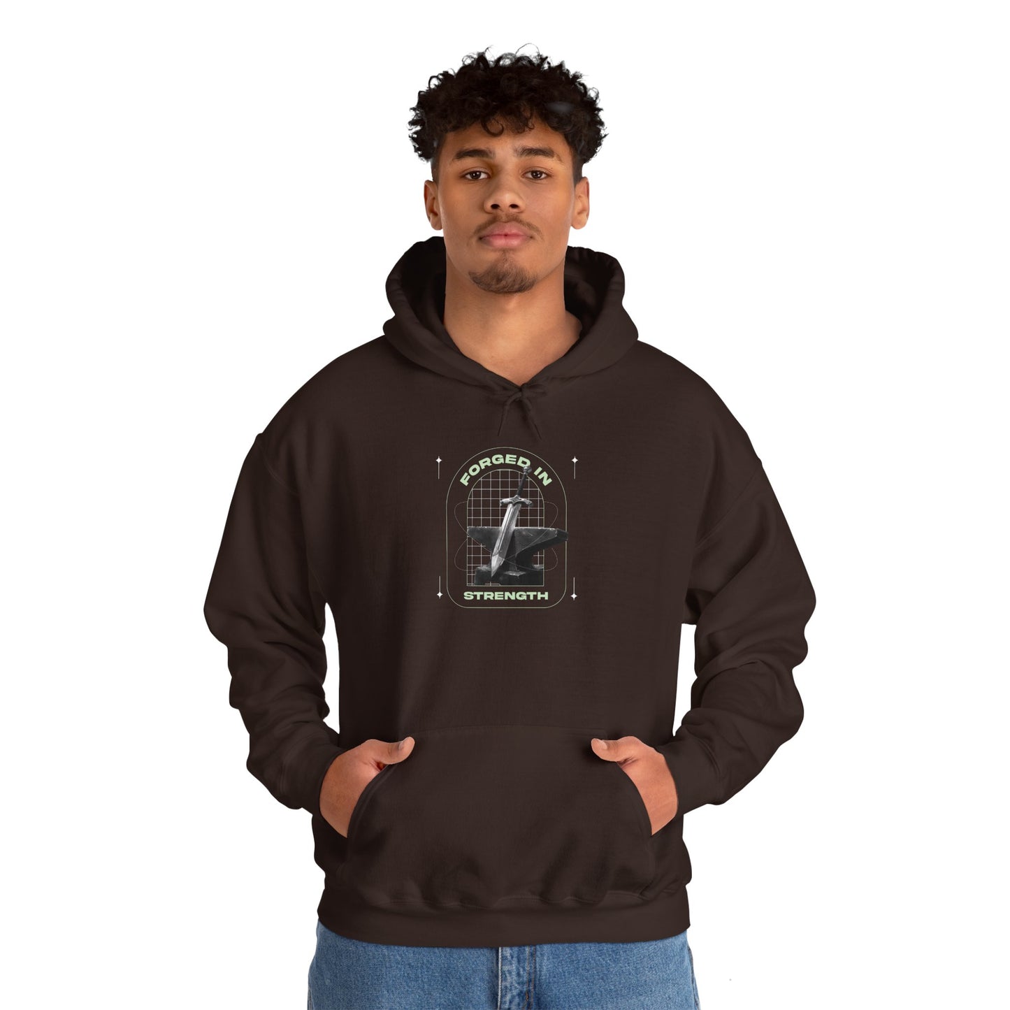 "Forged In Strength" Unisex Heavy Blend™ Hoodies - The Shield of Light