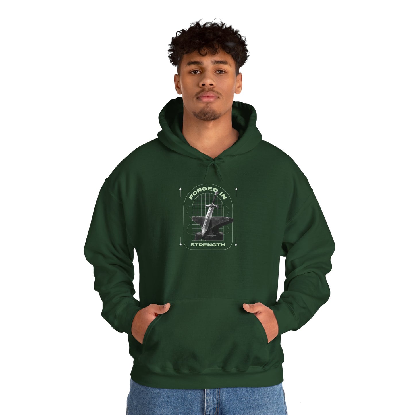 "Forged In Strength" Unisex Heavy Blend™ Hoodies - The Shield of Light