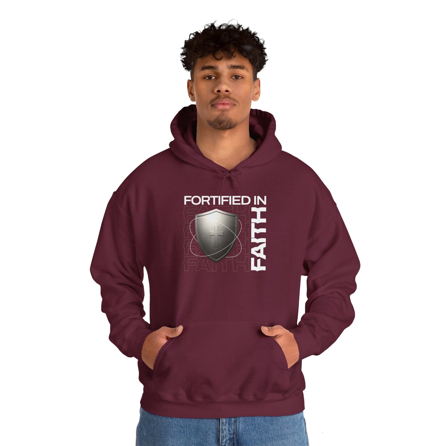 "Fortified In Faith " Unisex Heavy Blend™ Hoodies - The Shield of Light