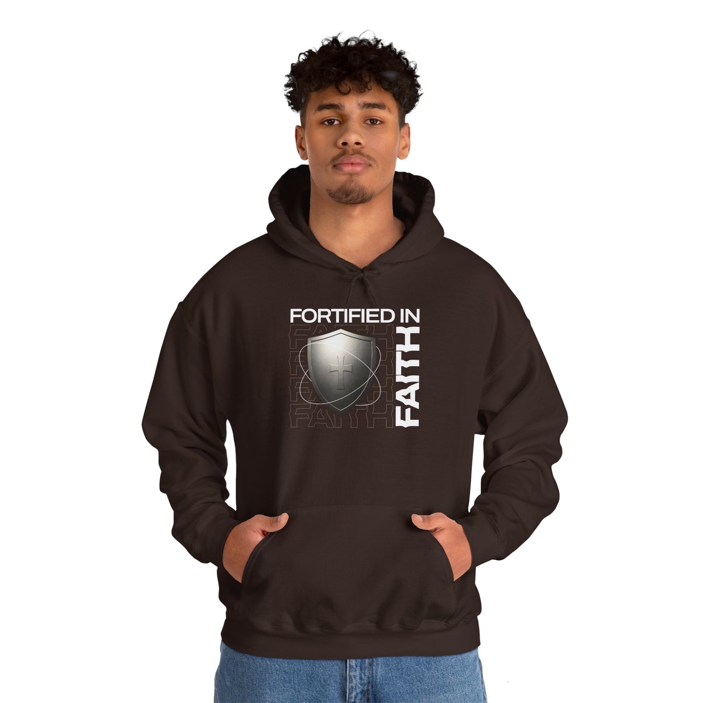 "Fortified In Faith " Unisex Heavy Blend™ Hoodies - The Shield of Light