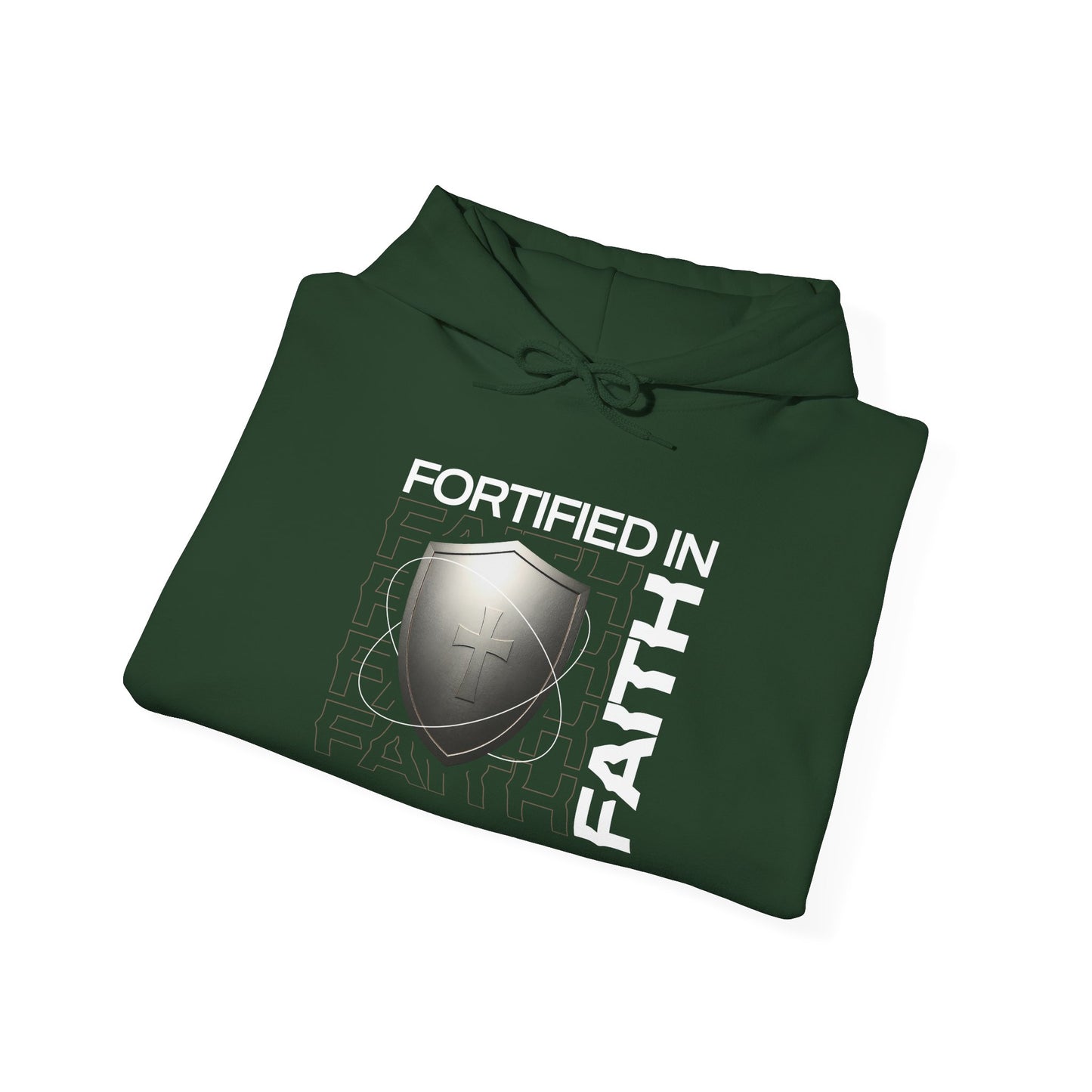 "Fortified In Faith " Unisex Heavy Blend™ Hoodies - The Shield of Light