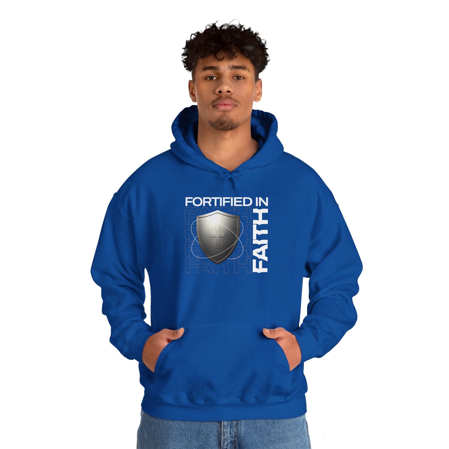 "Fortified In Faith " Unisex Heavy Blend™ Hoodies - The Shield of Light