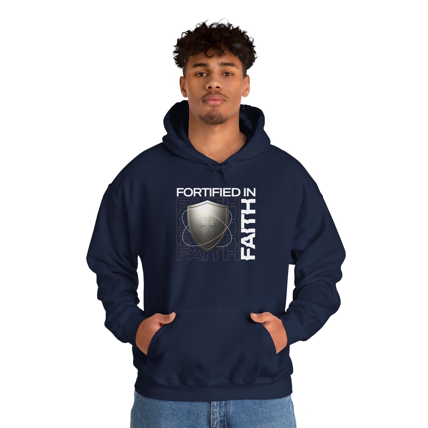"Fortified In Faith " Unisex Heavy Blend™ Hoodies - The Shield of Light