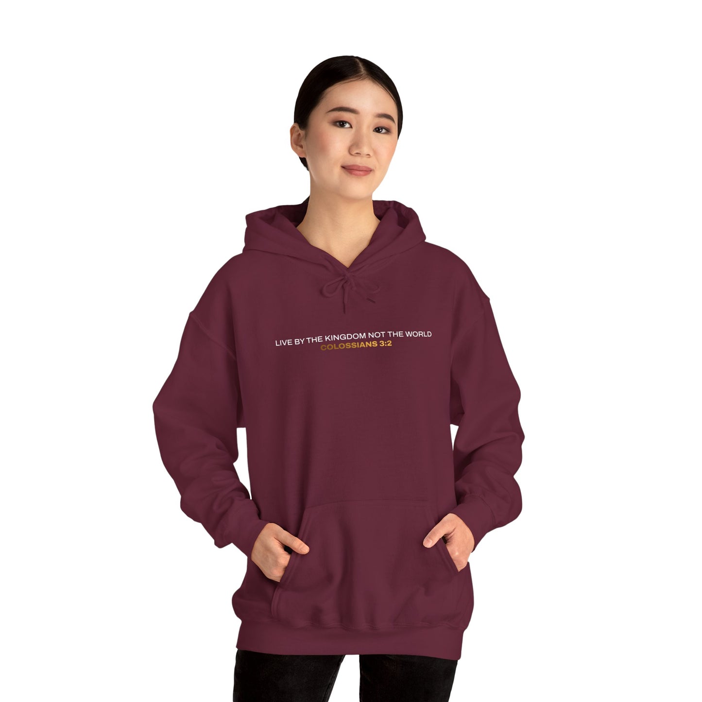 "Live By the Kingdom Not the World Colossians 3:2" Unisex Heavy Blend™ Hoodies - The Shield of Light