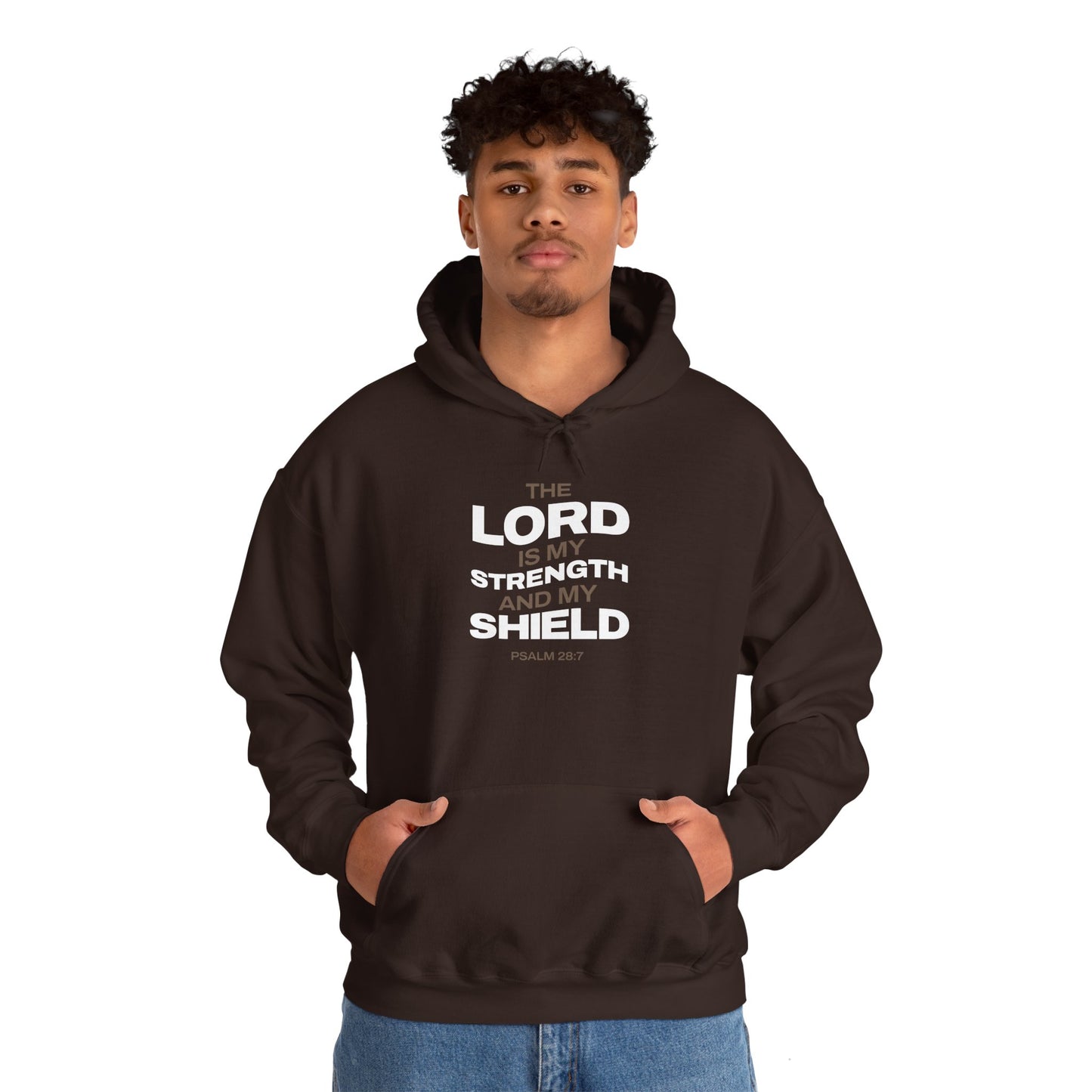 "The Lord Is My Strength and My Shield Psalm 28:7" Unisex Heavy Blend™ Hoodies - The Shield of Light