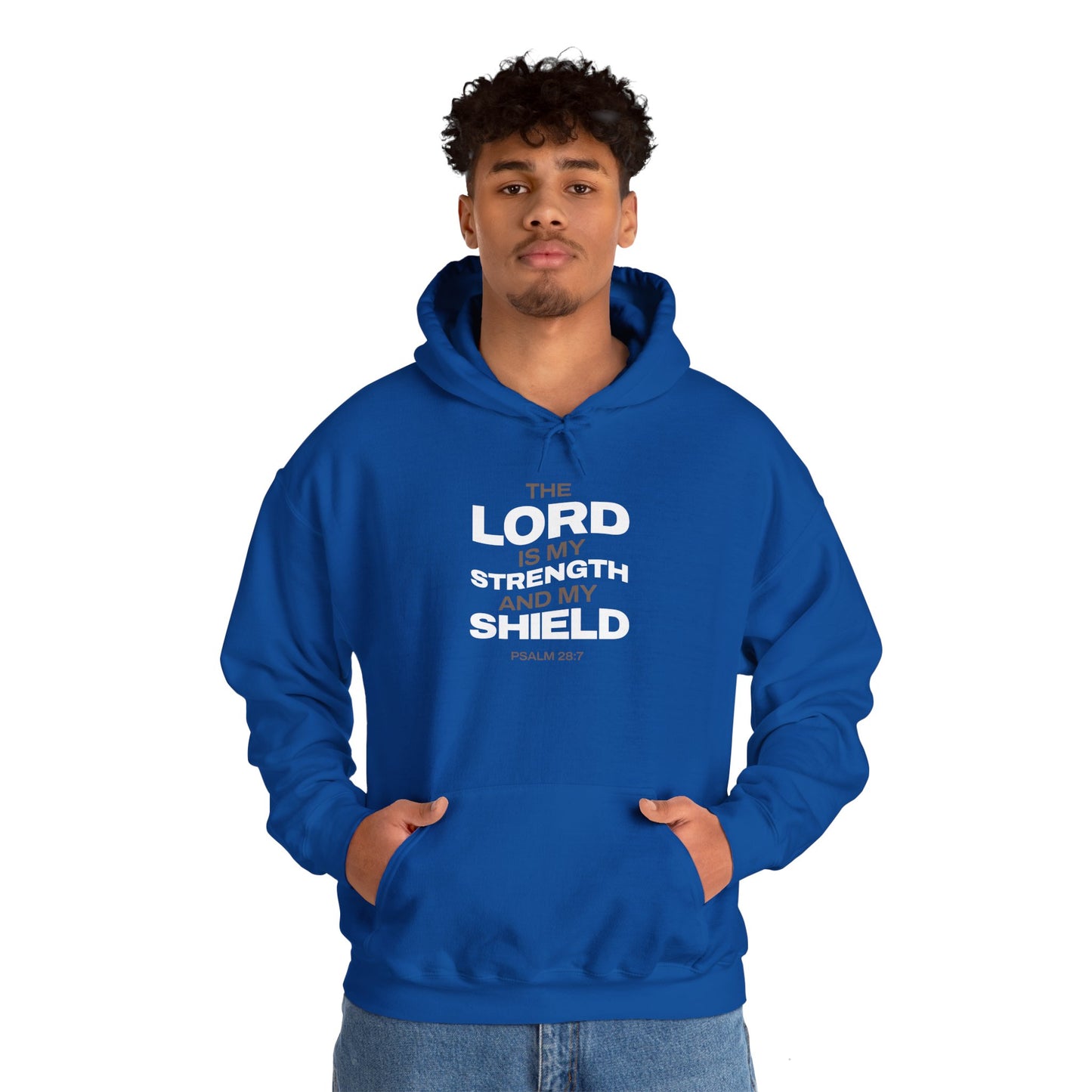 "The Lord Is My Strength and My Shield Psalm 28:7" Unisex Heavy Blend™ Hoodies - The Shield of Light