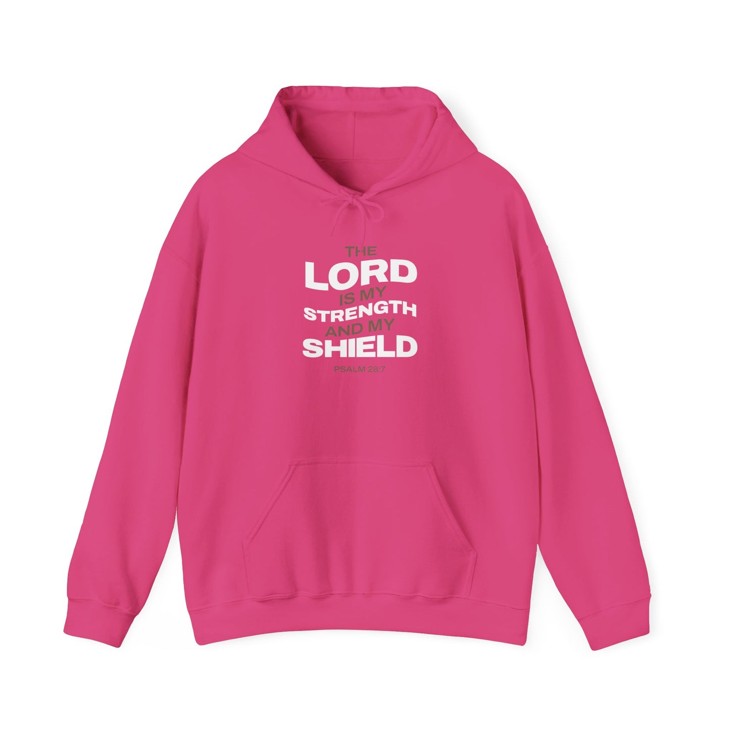 "The Lord Is My Strength and My Shield Psalm 28:7" Unisex Heavy Blend™ Hoodies - The Shield of Light