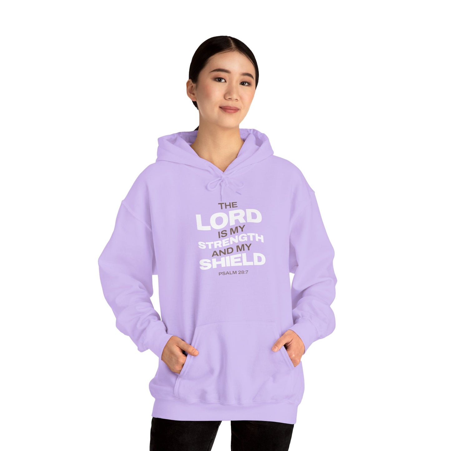 "The Lord Is My Strength and My Shield Psalm 28:7" Unisex Heavy Blend™ Hoodies - The Shield of Light