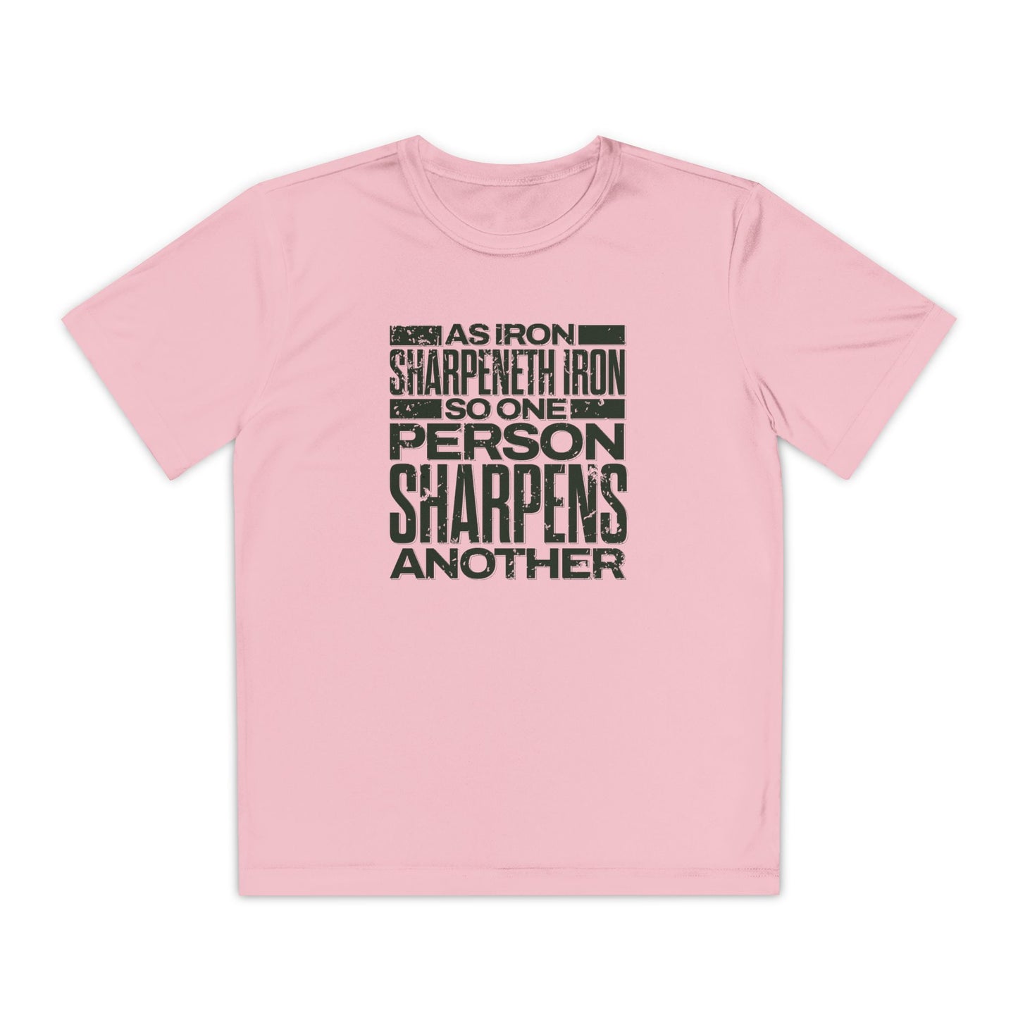 "As Iron Sharpeneth Iron So One Person Sharpens Another" Unisex Youth Competitor Tee - The Shield of Light