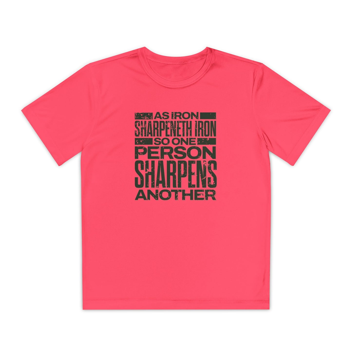 "As Iron Sharpeneth Iron So One Person Sharpens Another" Unisex Youth Competitor Tee - The Shield of Light