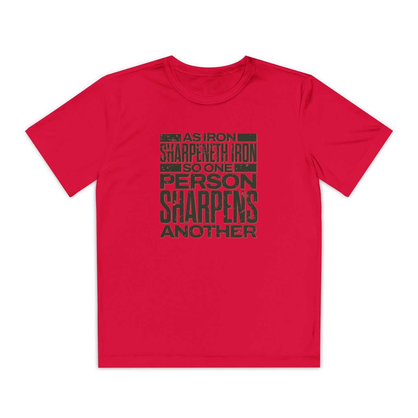 "As Iron Sharpeneth Iron So One Person Sharpens Another" Unisex Youth Competitor Tee - The Shield of Light