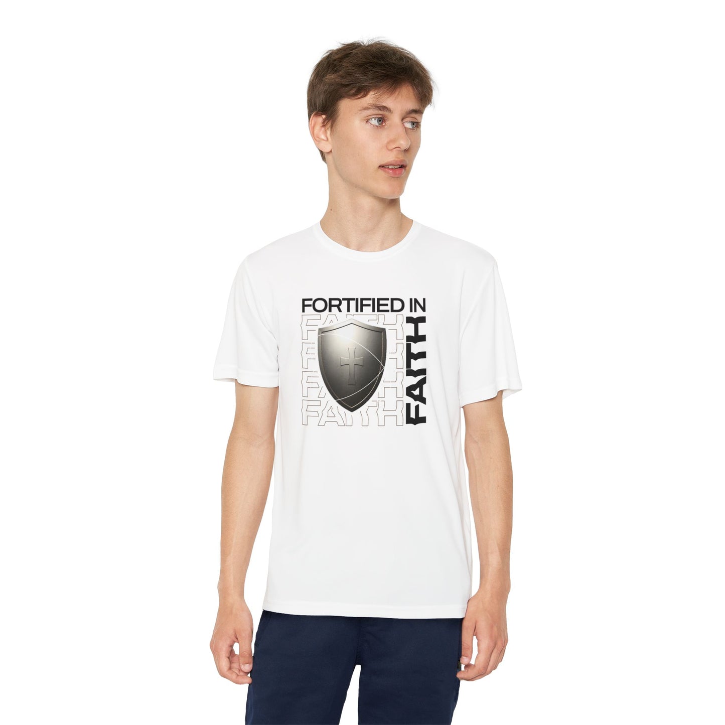 "Fortified In Faith " Unisex Youth Competitor Tee - The Shield of Light