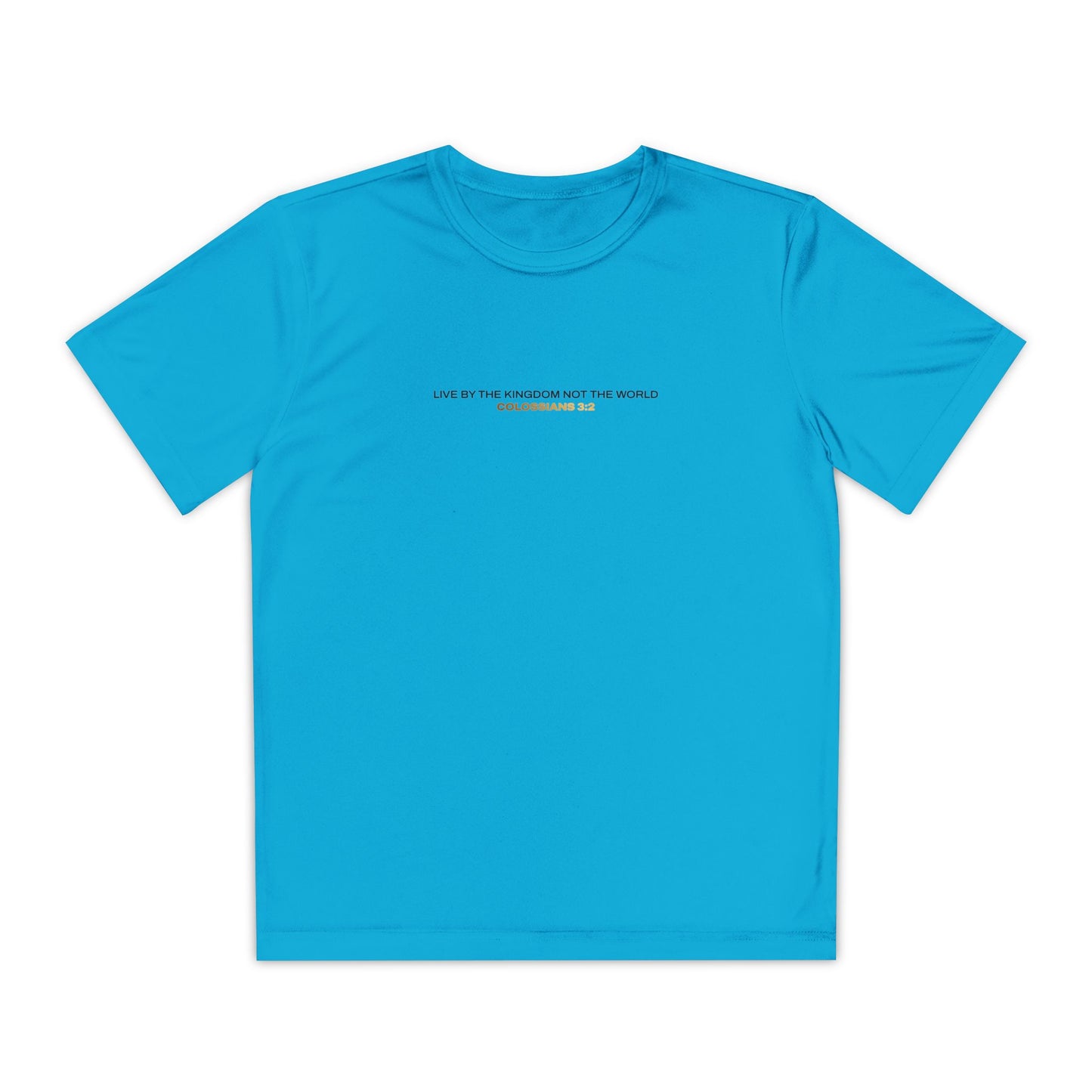 "Live By the Kingdom Not the World Colossians 3:2" Unisex Youth Competitor Tee - The Shield of Light