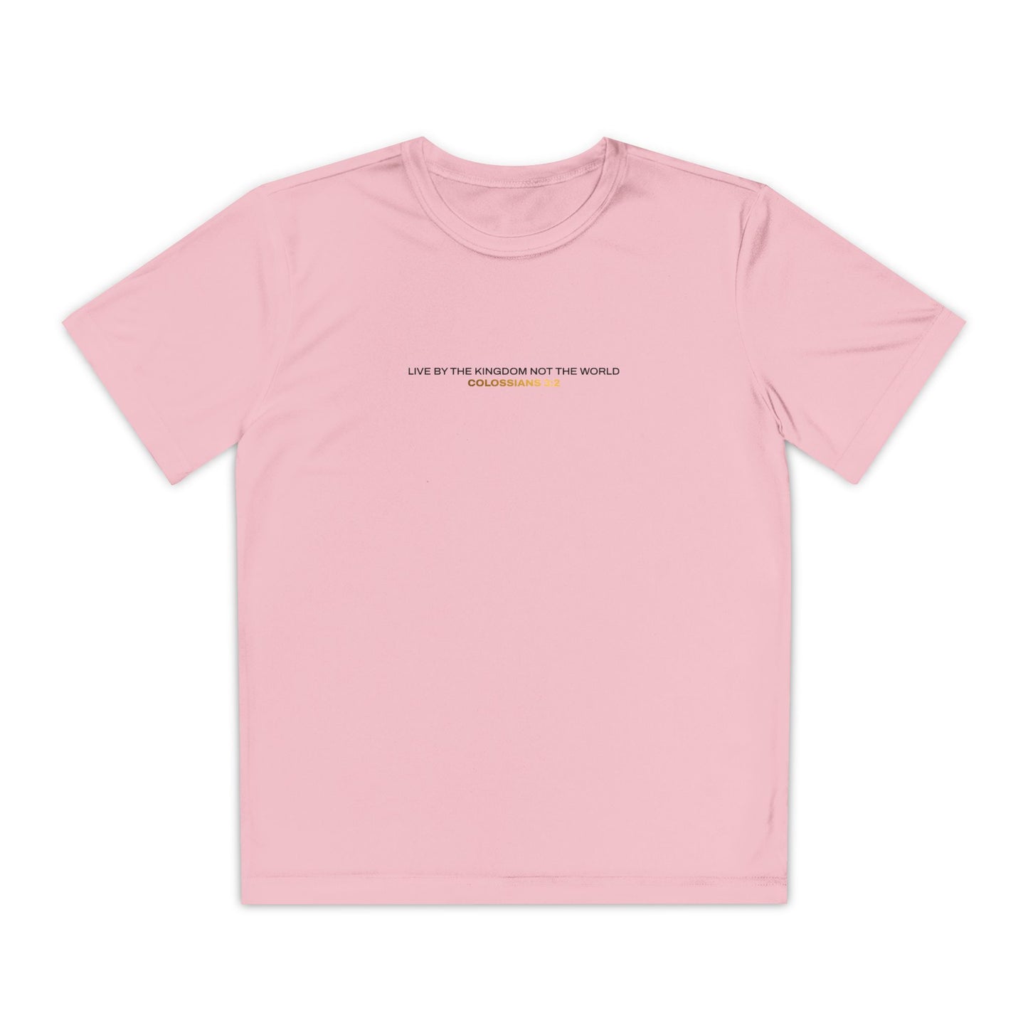 "Live By the Kingdom Not the World Colossians 3:2" Unisex Youth Competitor Tee - The Shield of Light