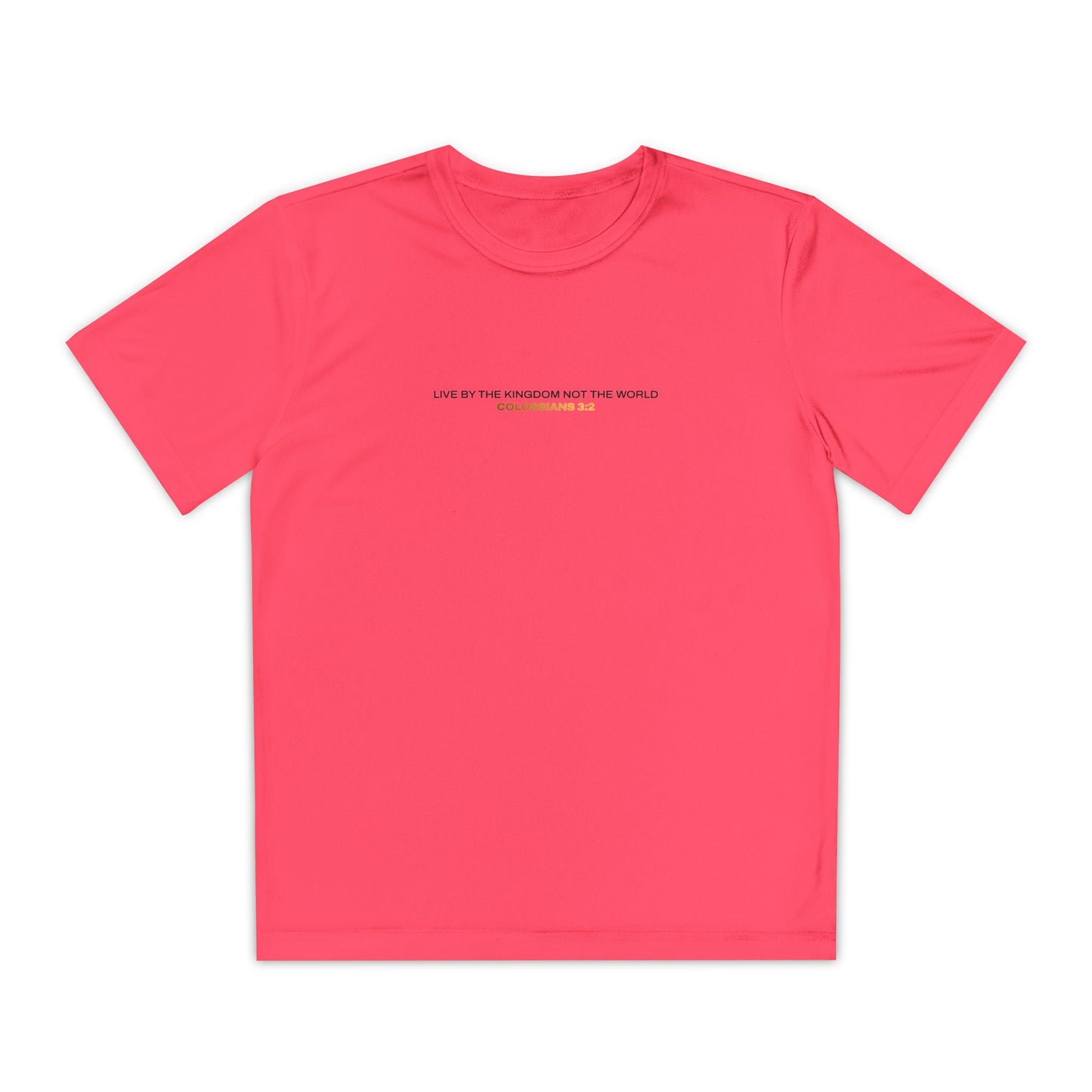 "Live By the Kingdom Not the World Colossians 3:2" Unisex Youth Competitor Tee - The Shield of Light