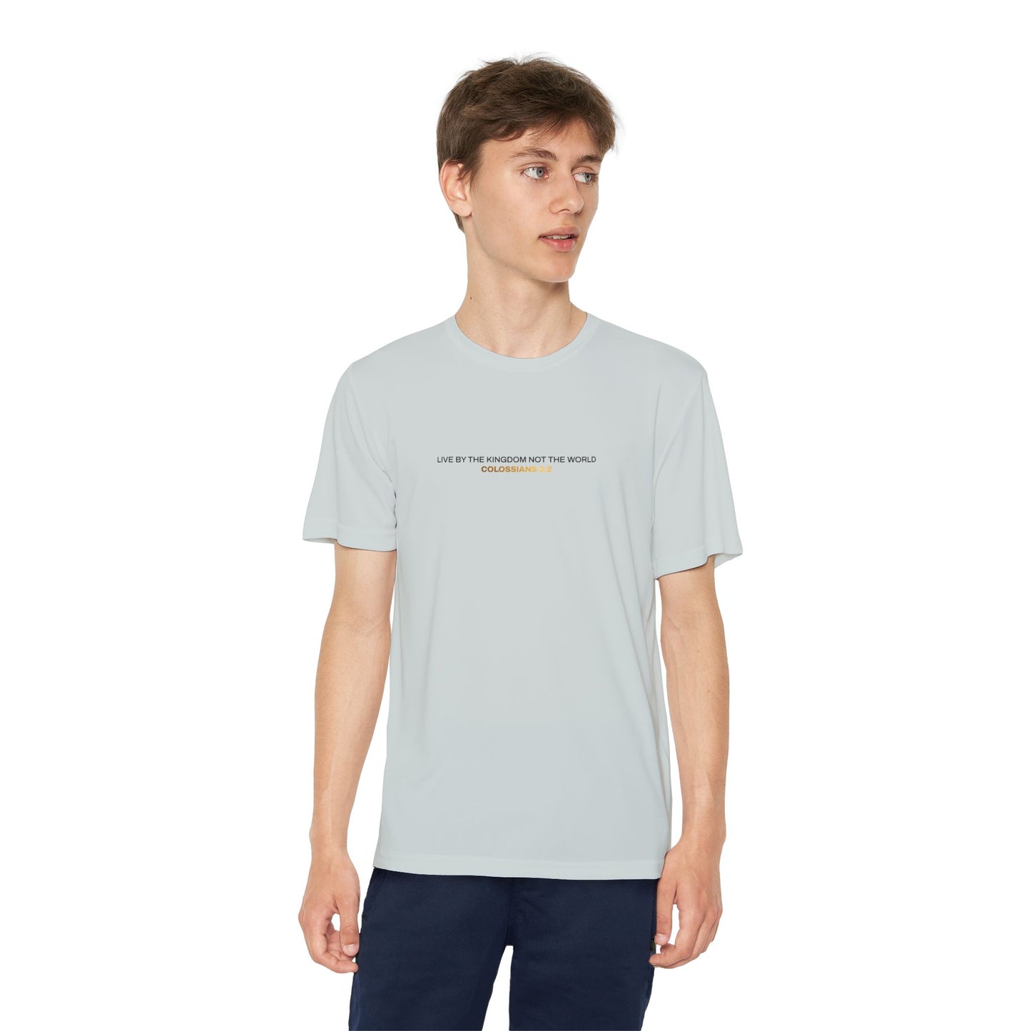 "Live By the Kingdom Not the World Colossians 3:2" Unisex Youth Competitor Tee - The Shield of Light