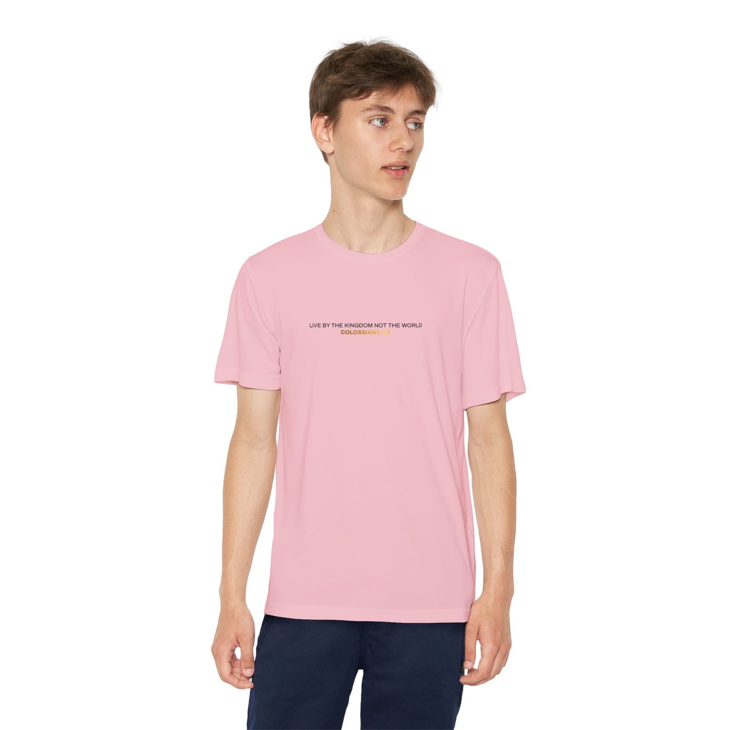 "Live By the Kingdom Not the World Colossians 3:2" Unisex Youth Competitor Tee - The Shield of Light