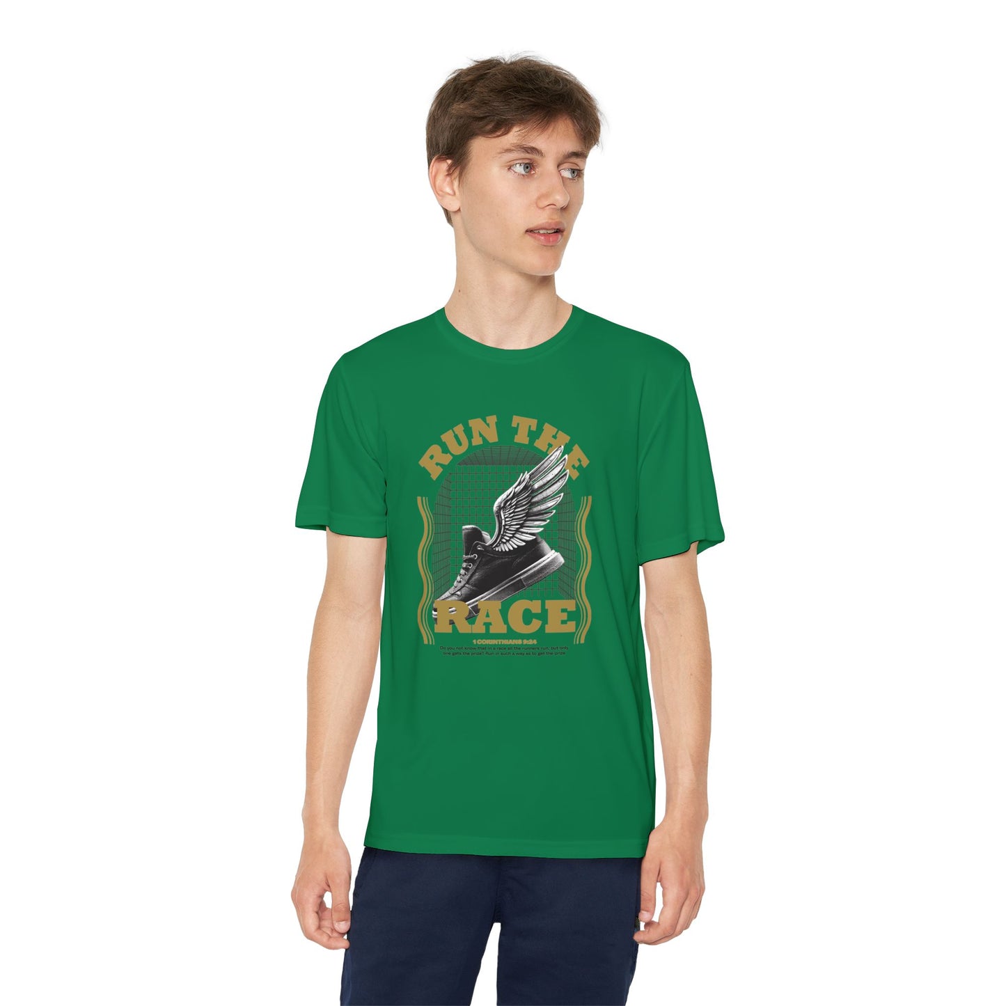 "Run The Race " Unisex Youth Competitor Tee - The Shield of Light