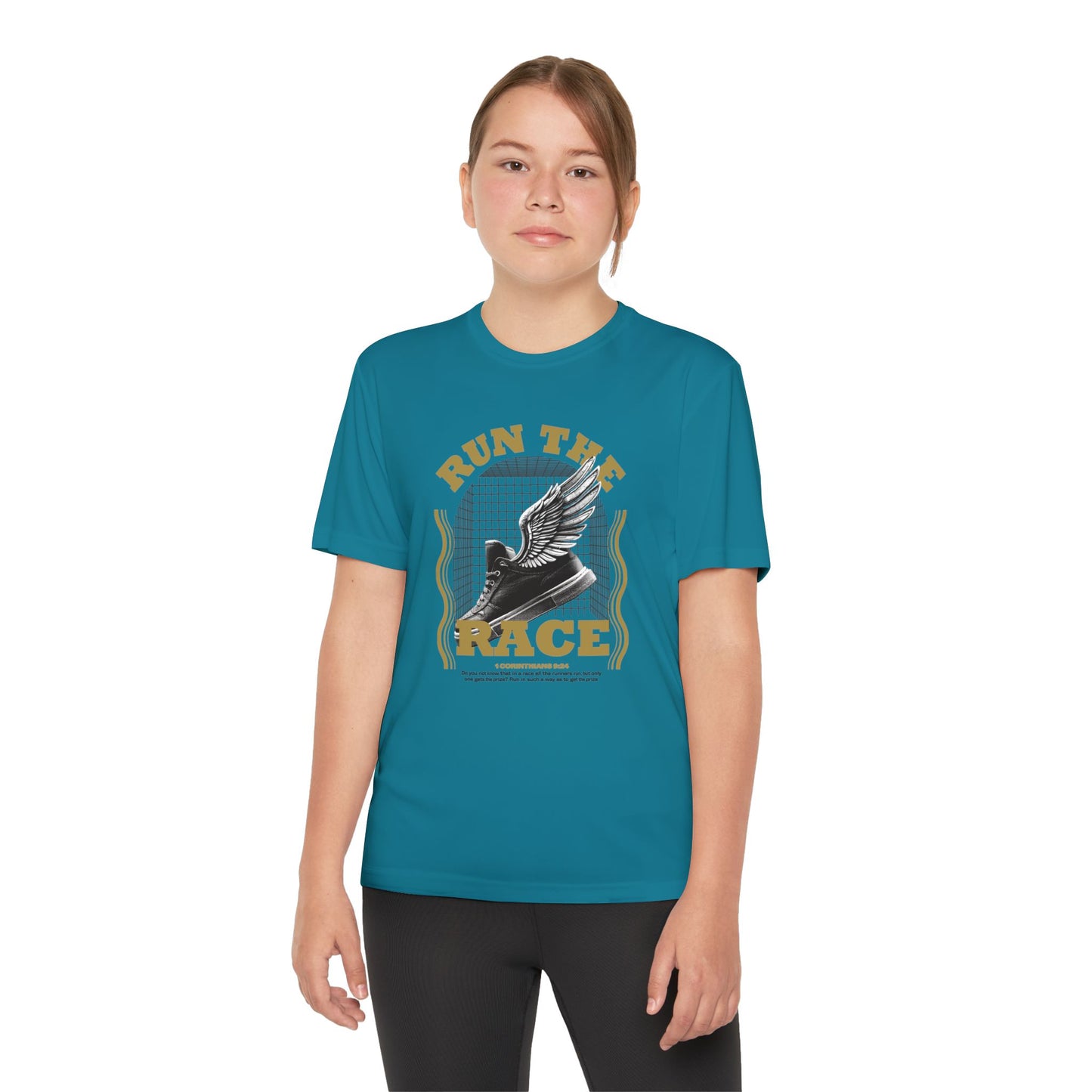 "Run The Race " Unisex Youth Competitor Tee - The Shield of Light