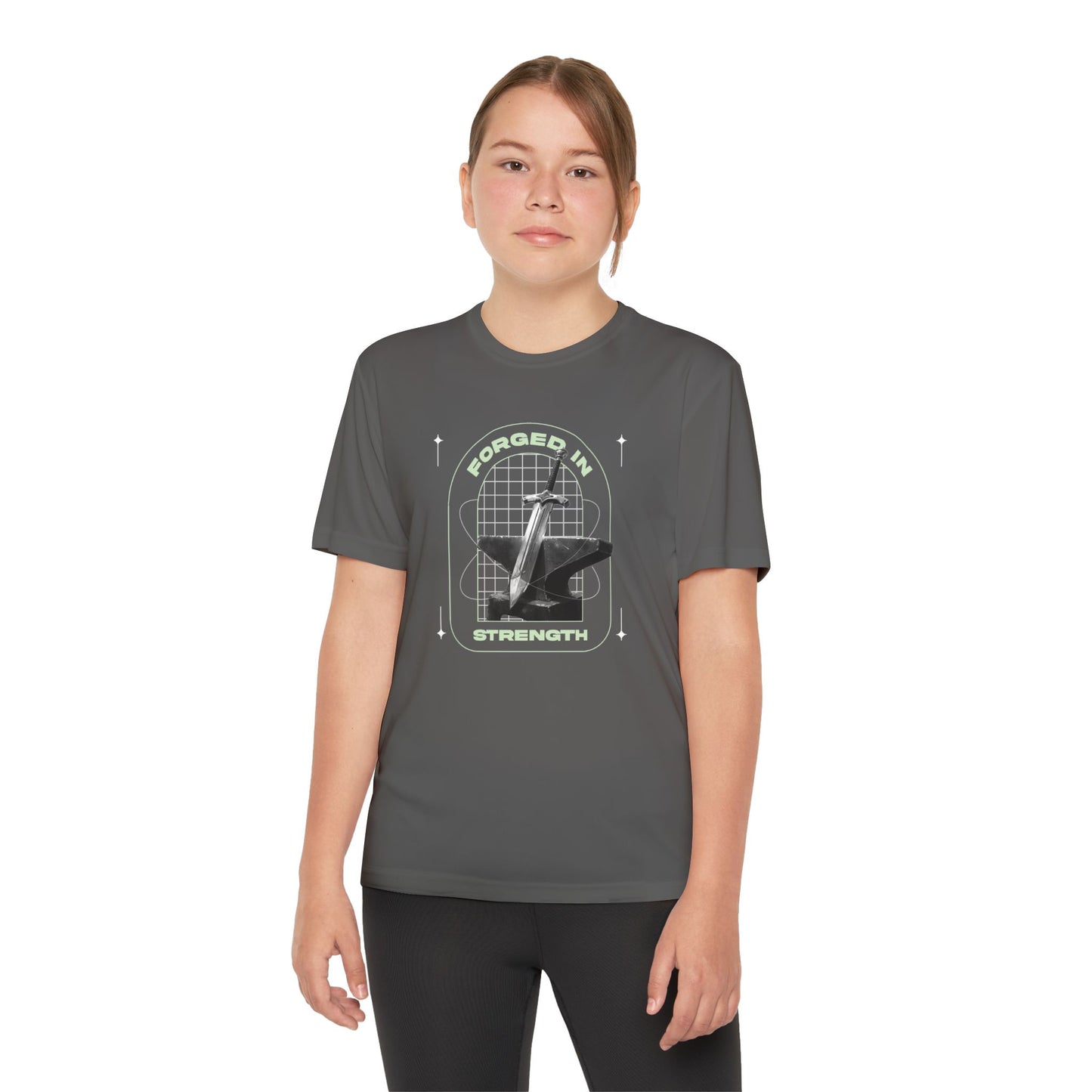 "Forged In Strength" Unisex Youth Competitor Tee - The Shield of Light