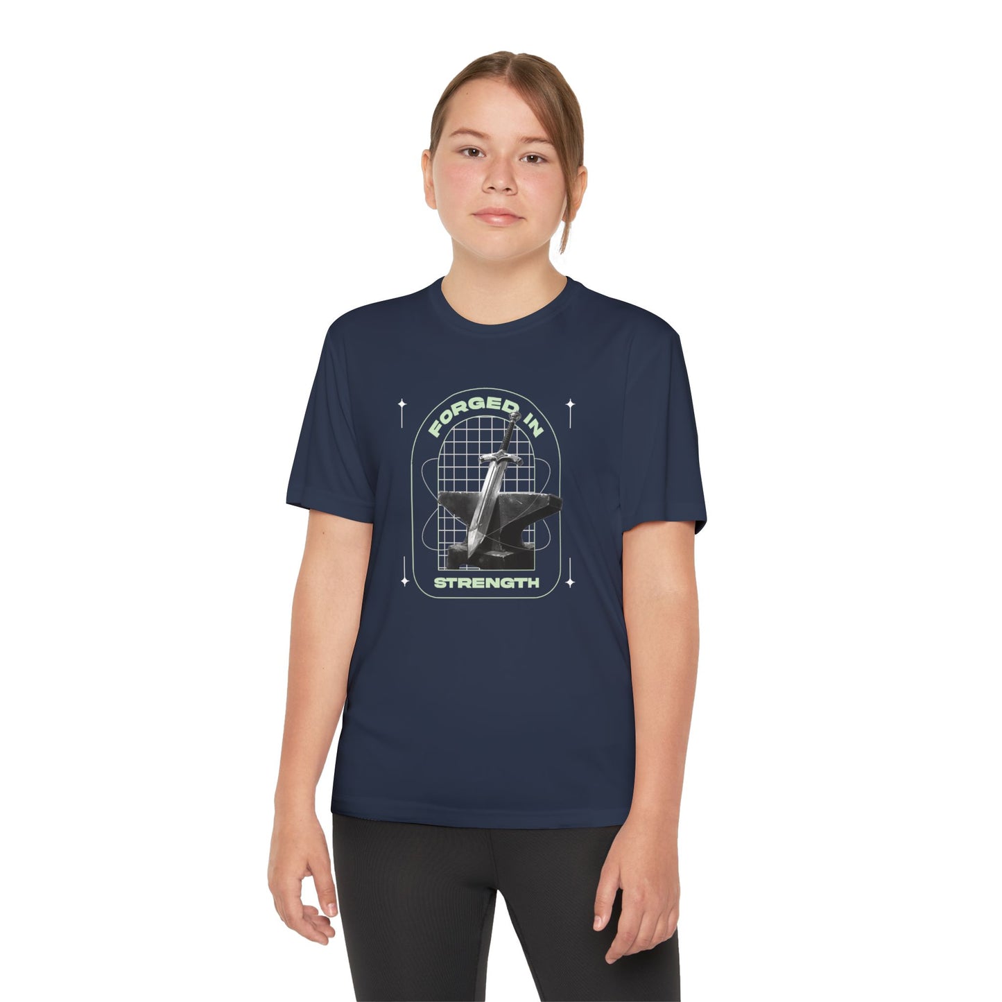 "Forged In Strength" Unisex Youth Competitor Tee - The Shield of Light