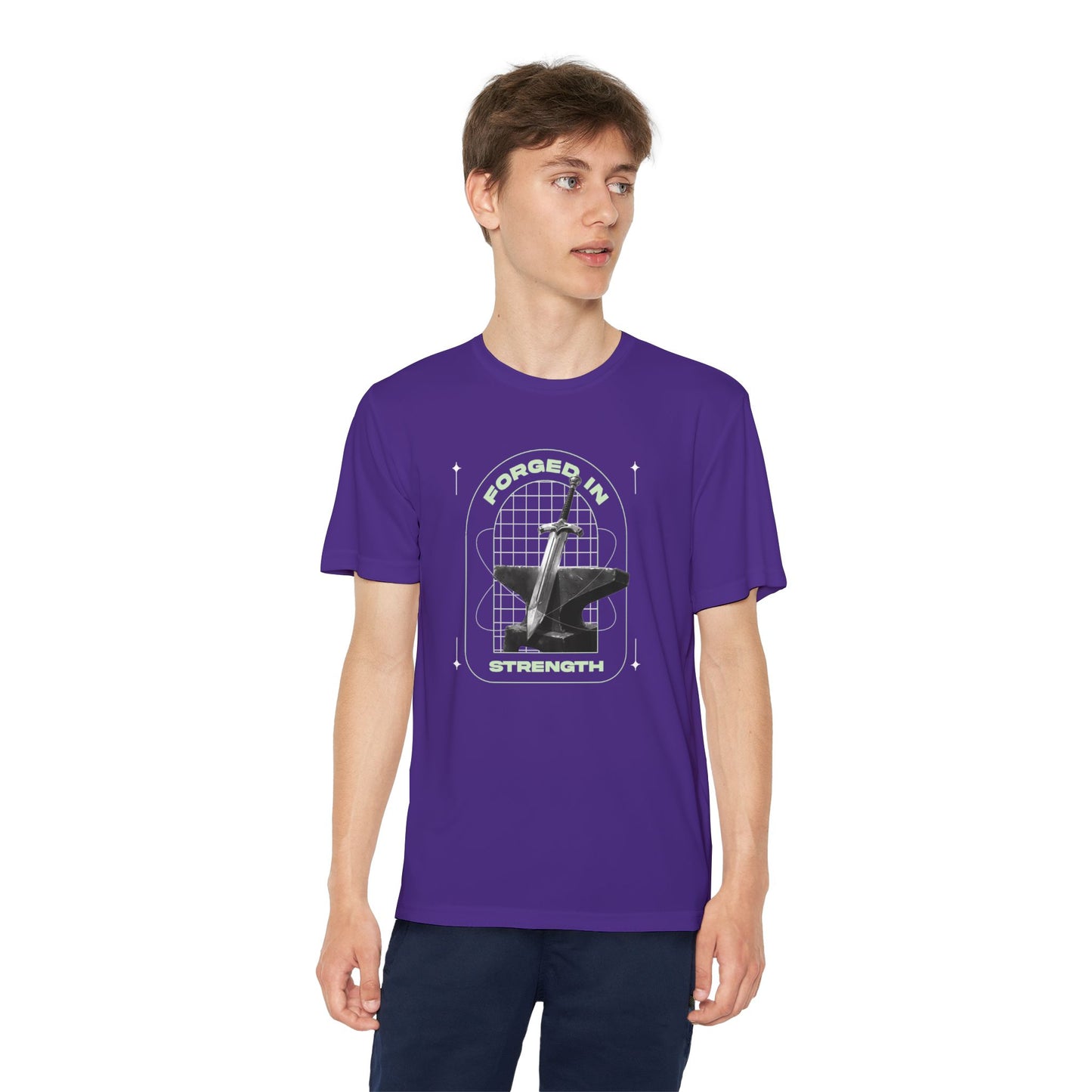 "Forged In Strength" Unisex Youth Competitor Tee - The Shield of Light