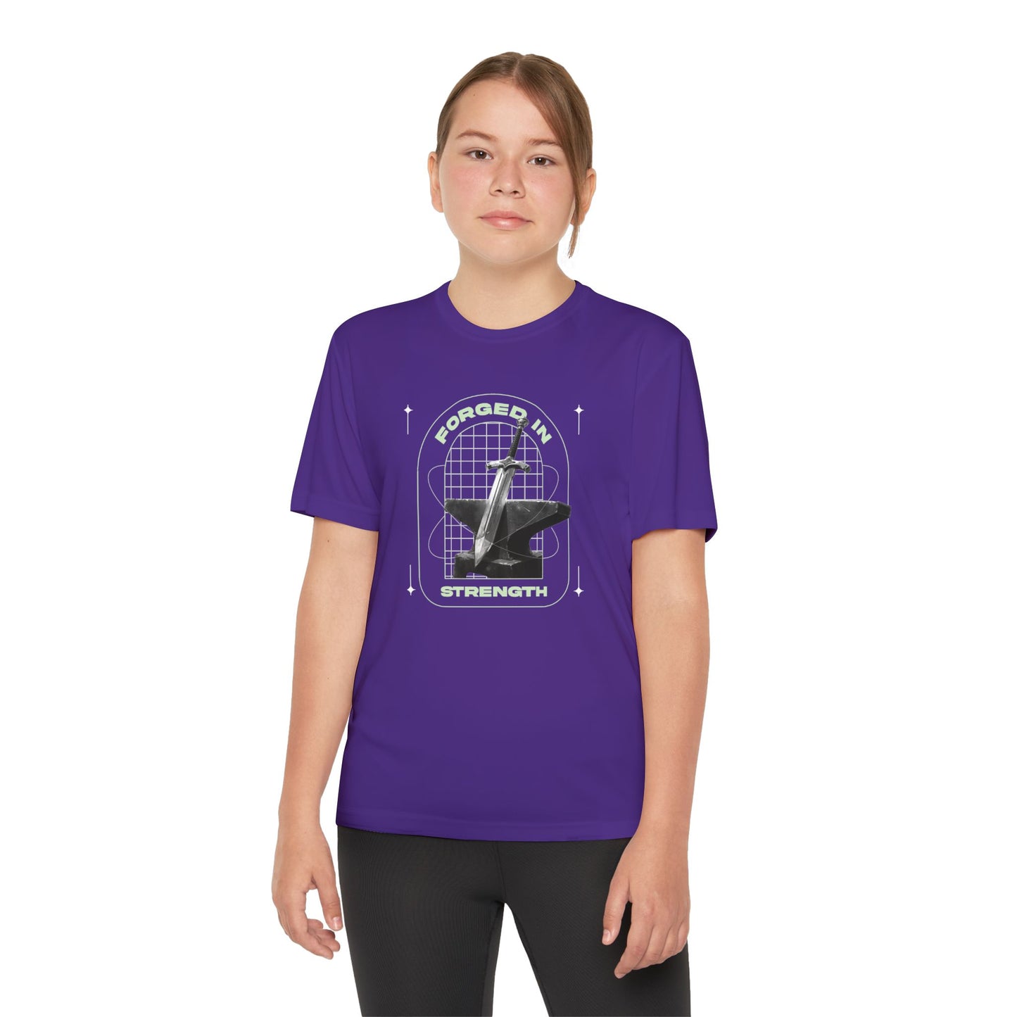 "Forged In Strength" Unisex Youth Competitor Tee - The Shield of Light