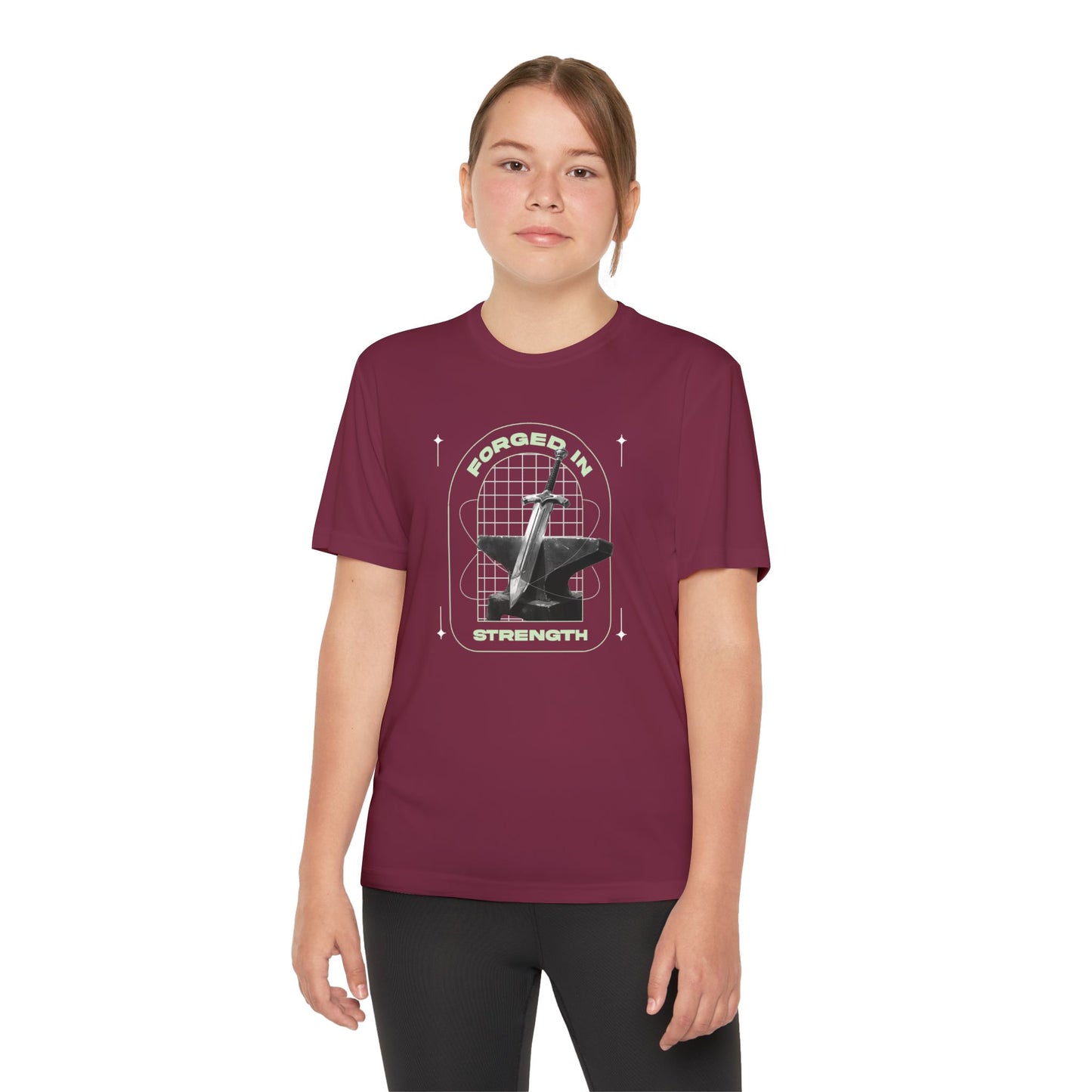 "Forged In Strength" Unisex Youth Competitor Tee - The Shield of Light