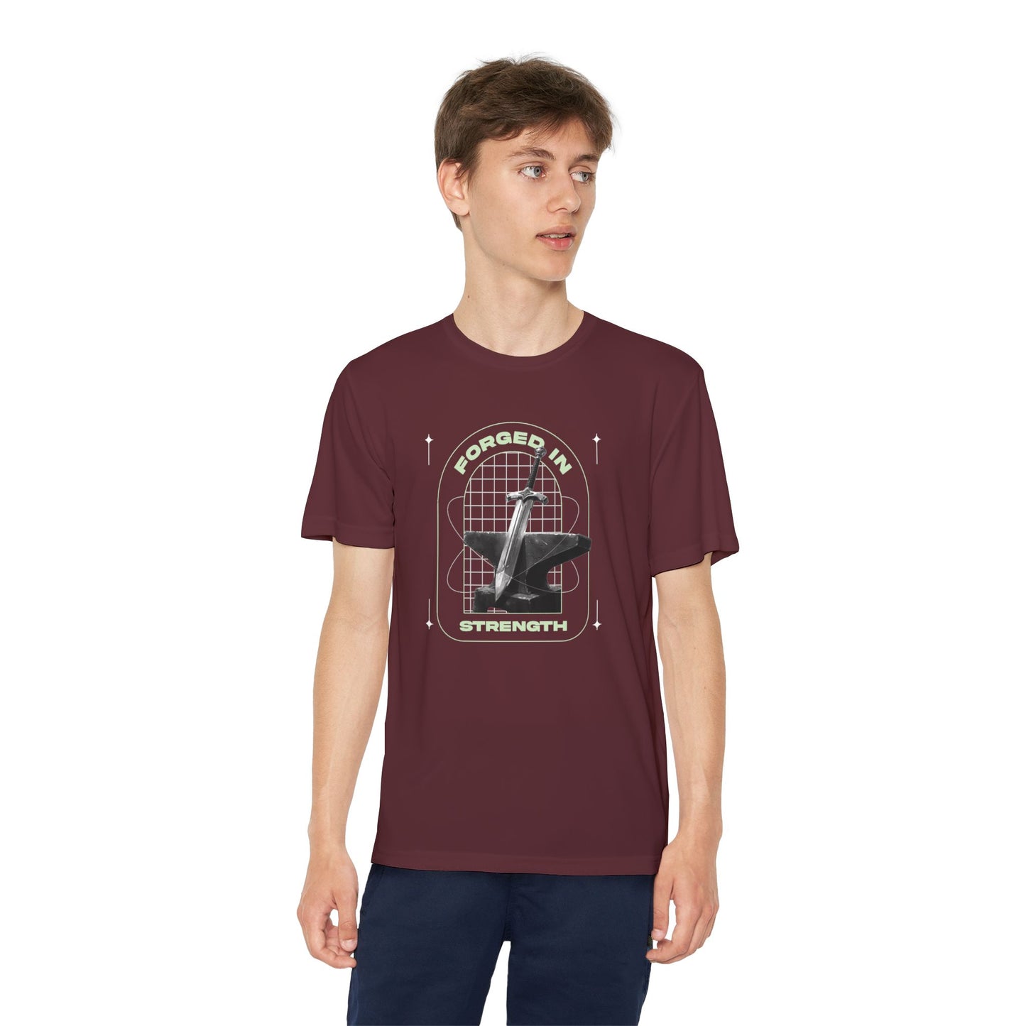 "Forged In Strength" Unisex Youth Competitor Tee - The Shield of Light