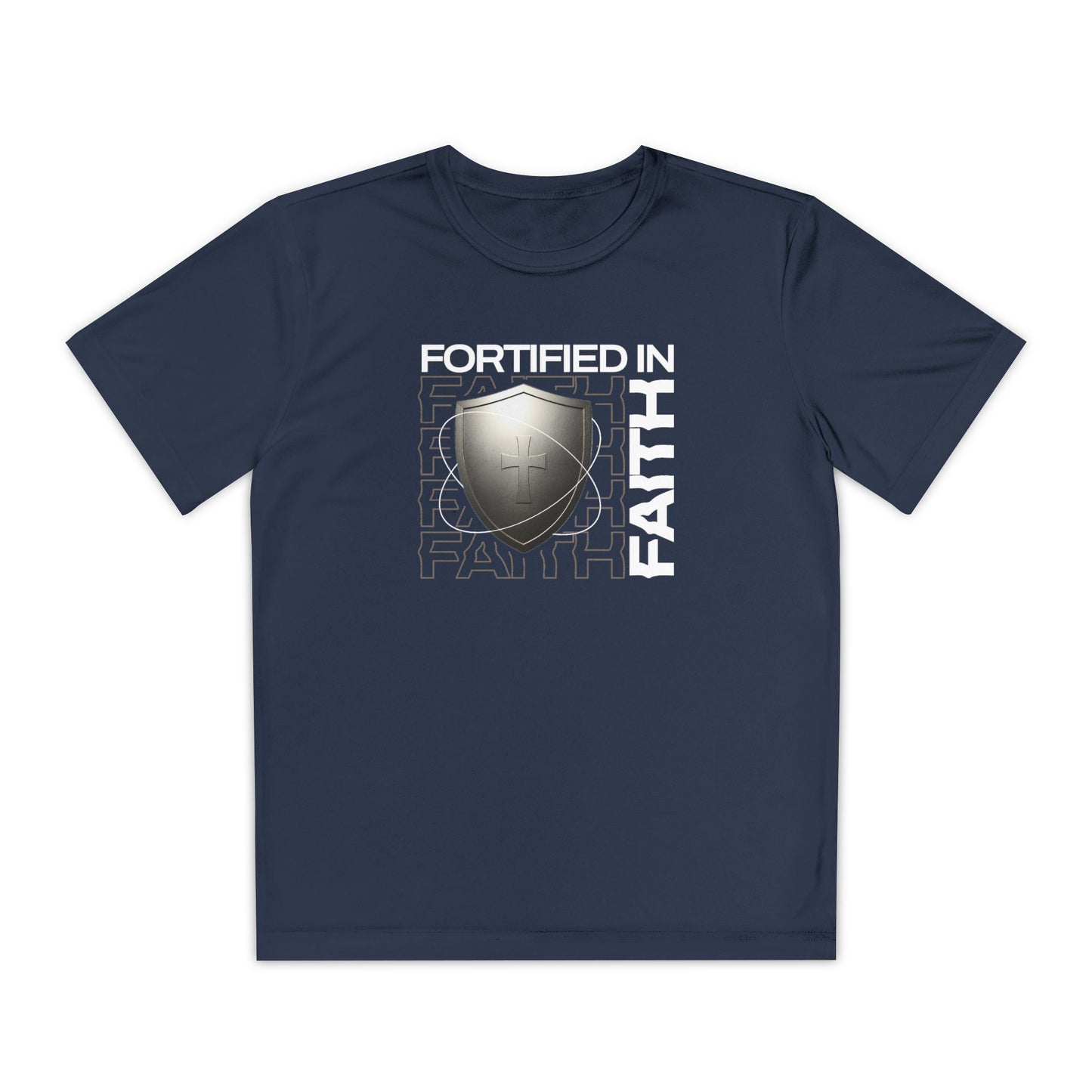 "Fortified In Faith " Unisex Youth Competitor Tee - The Shield of Light