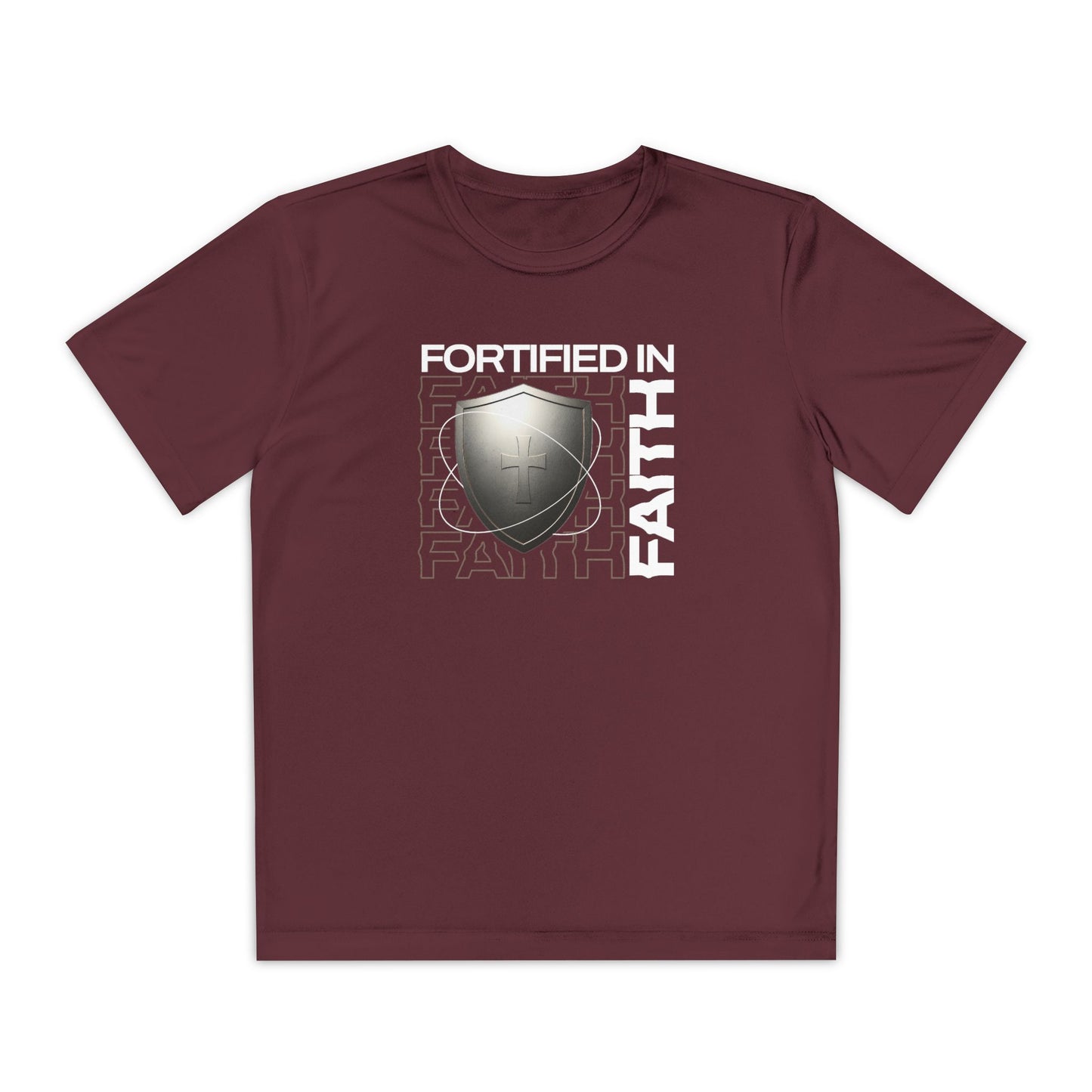 "Fortified In Faith " Unisex Youth Competitor Tee - The Shield of Light