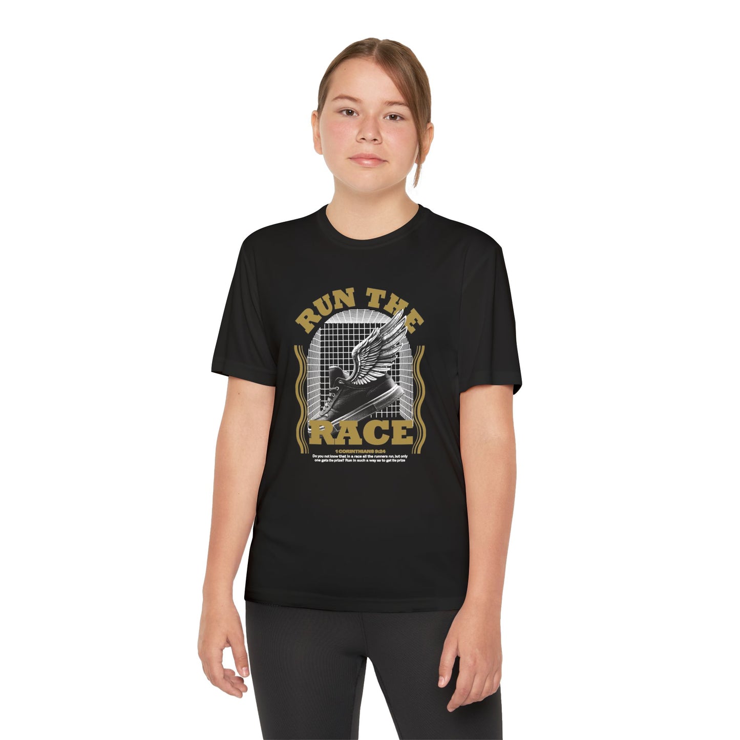 "Run The Race " Unisex Youth Competitor Tee - The Shield of Light