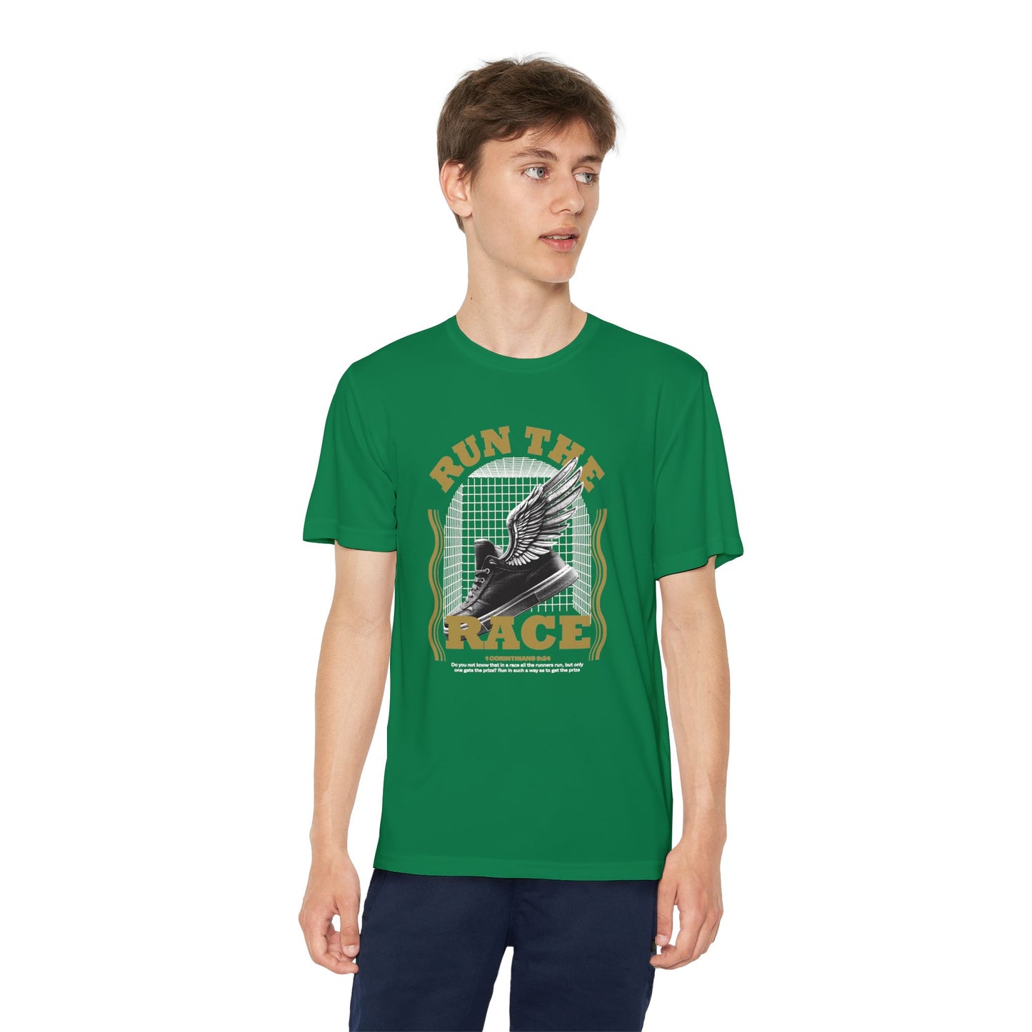 "Run The Race " Unisex Youth Competitor Tee - The Shield of Light