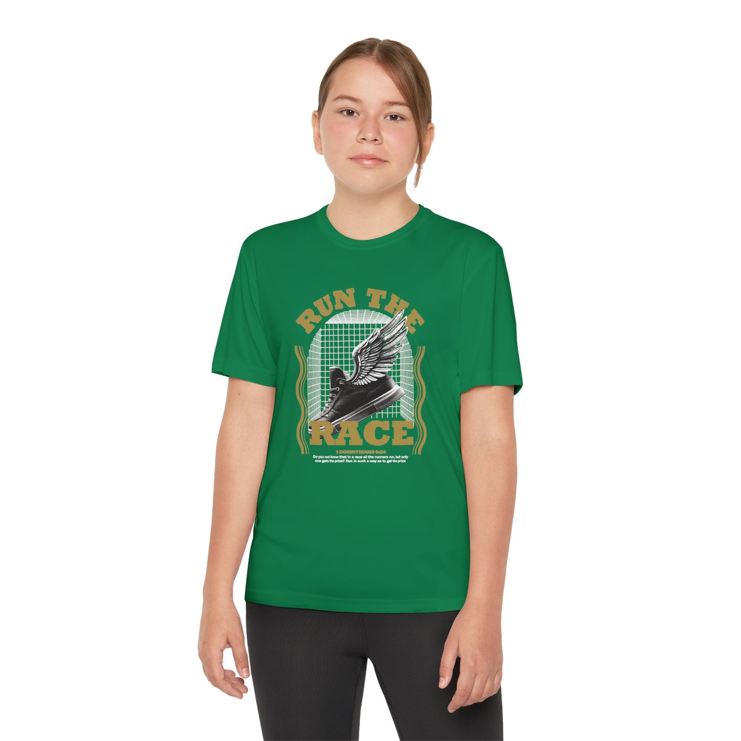 "Run The Race " Unisex Youth Competitor Tee - The Shield of Light