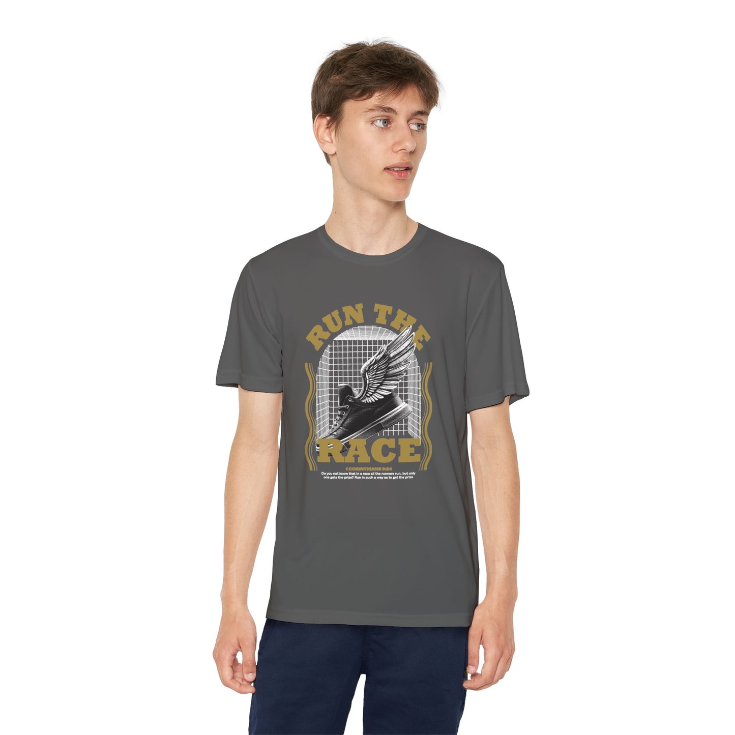 "Run The Race " Unisex Youth Competitor Tee - The Shield of Light