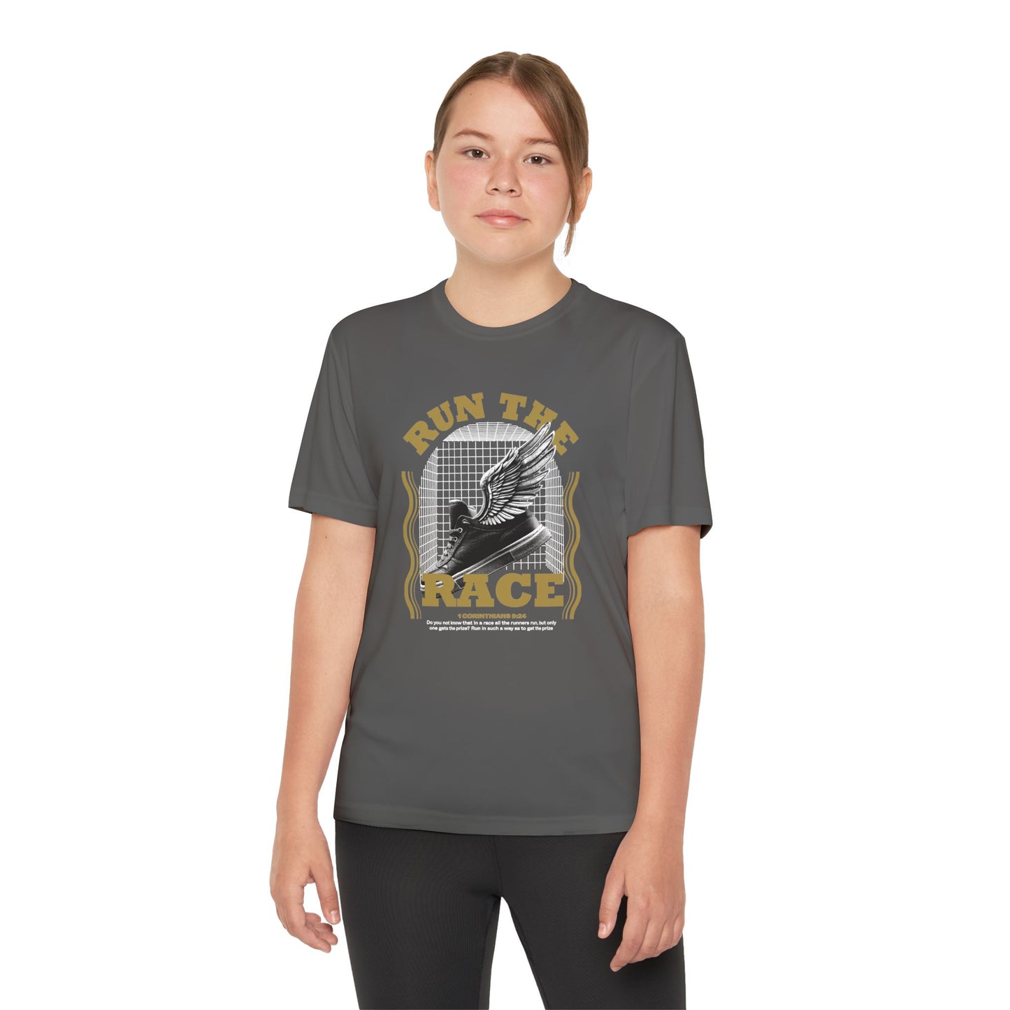 "Run The Race " Unisex Youth Competitor Tee - The Shield of Light