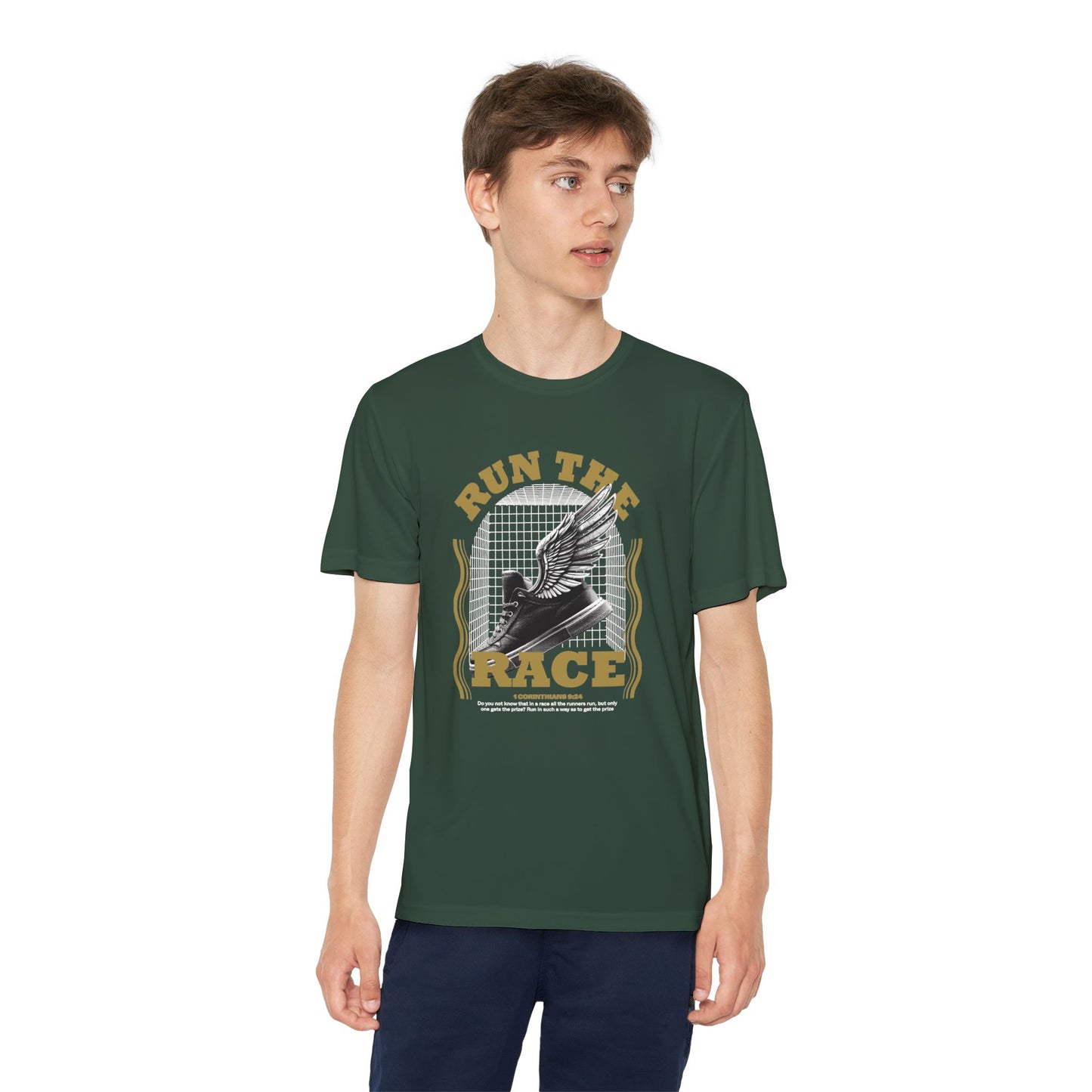 "Run The Race " Unisex Youth Competitor Tee - The Shield of Light