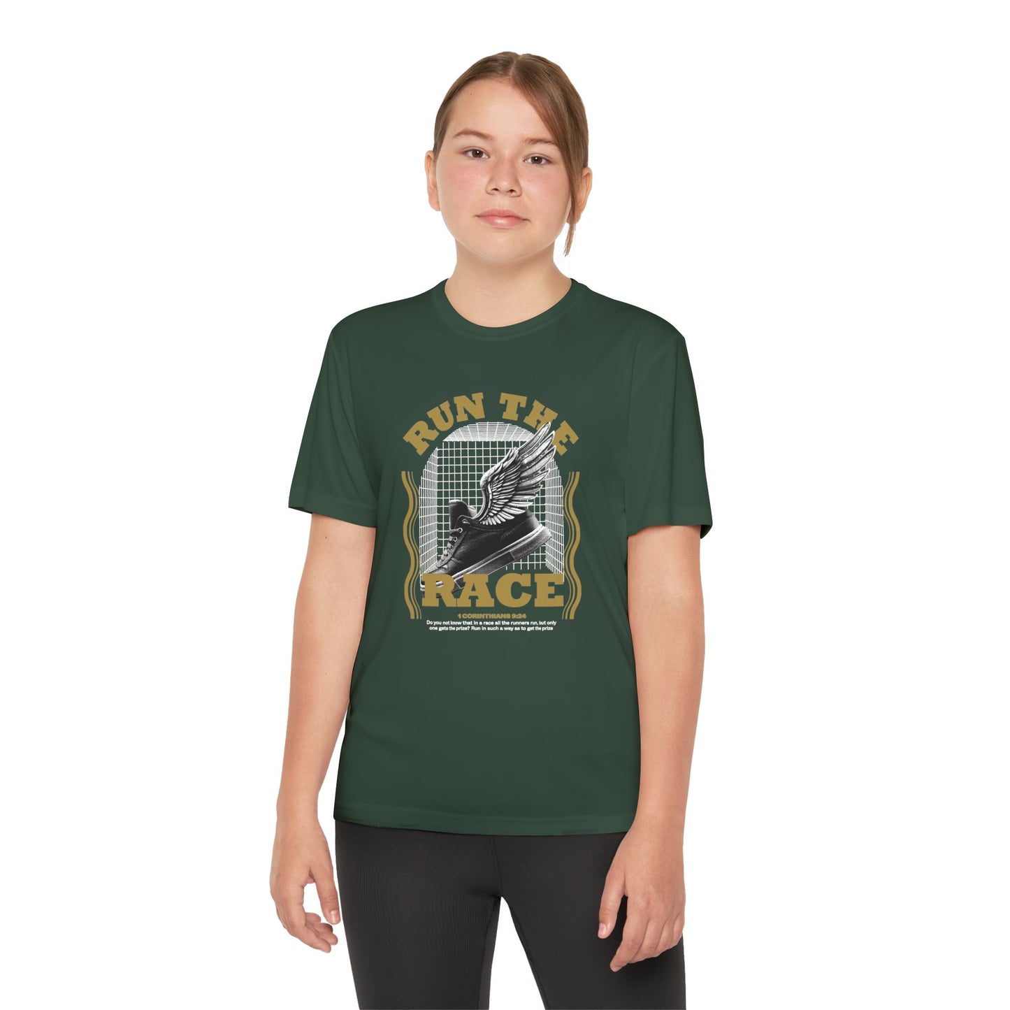 "Run The Race " Unisex Youth Competitor Tee - The Shield of Light