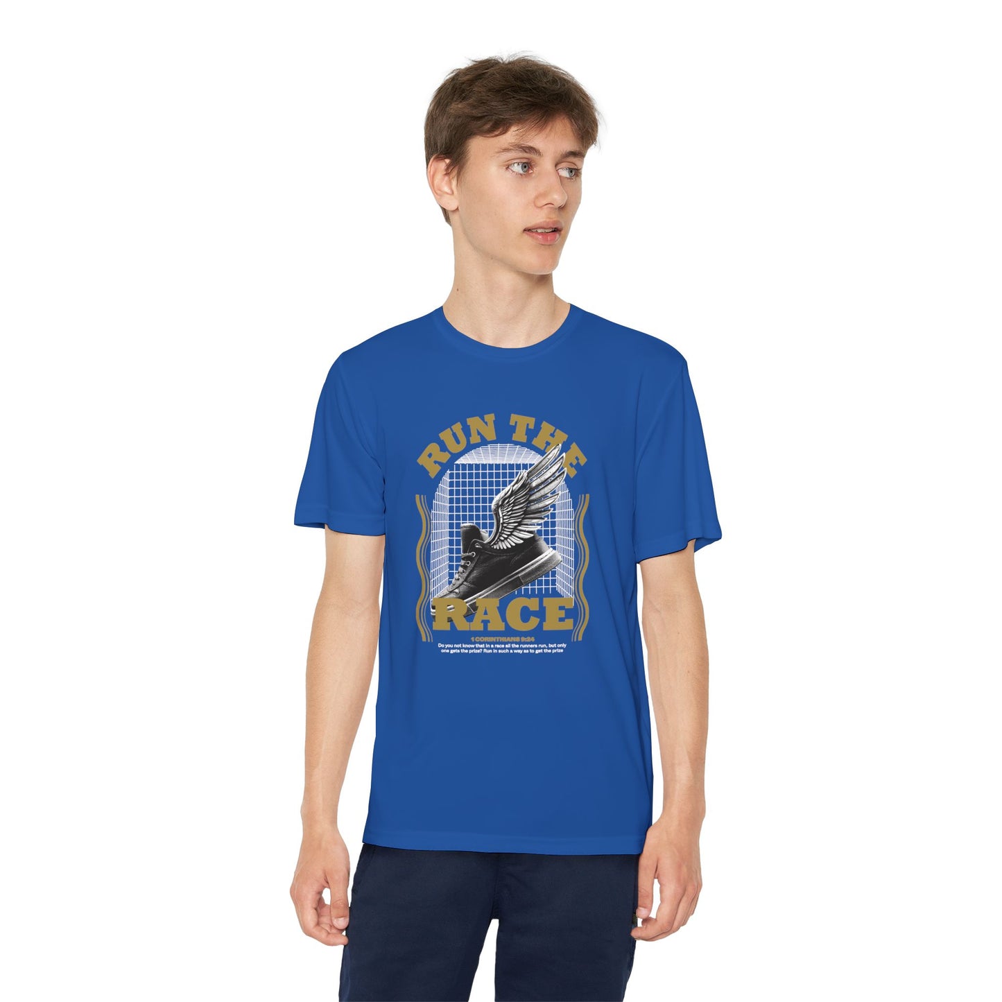 "Run The Race " Unisex Youth Competitor Tee - The Shield of Light