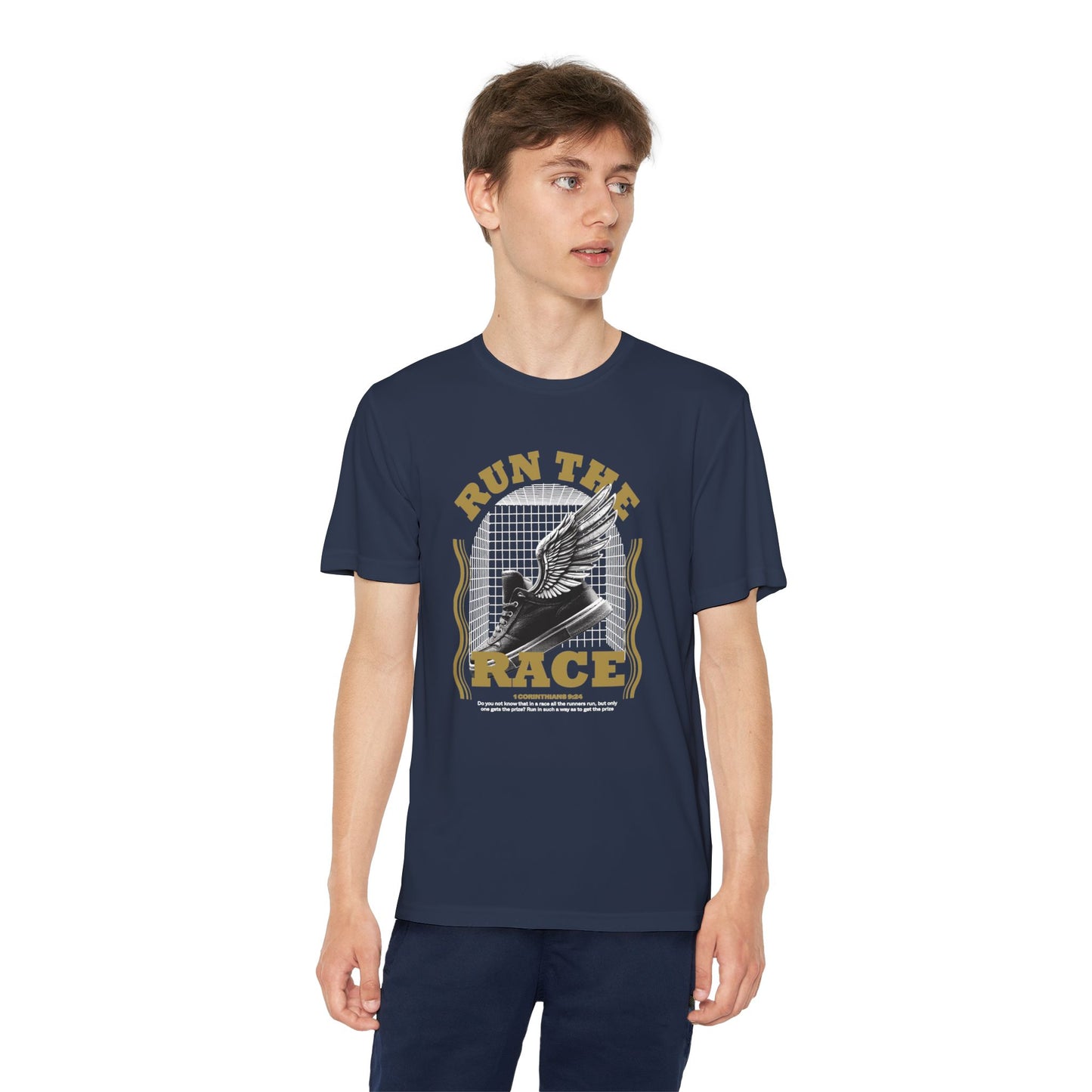 "Run The Race " Unisex Youth Competitor Tee - The Shield of Light