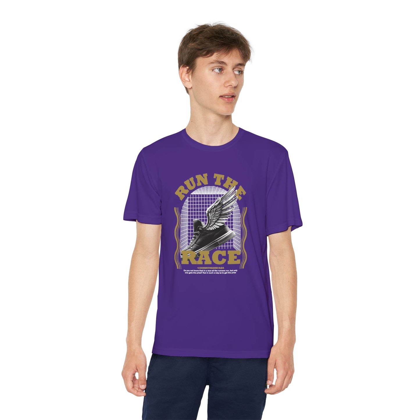 "Run The Race " Unisex Youth Competitor Tee - The Shield of Light